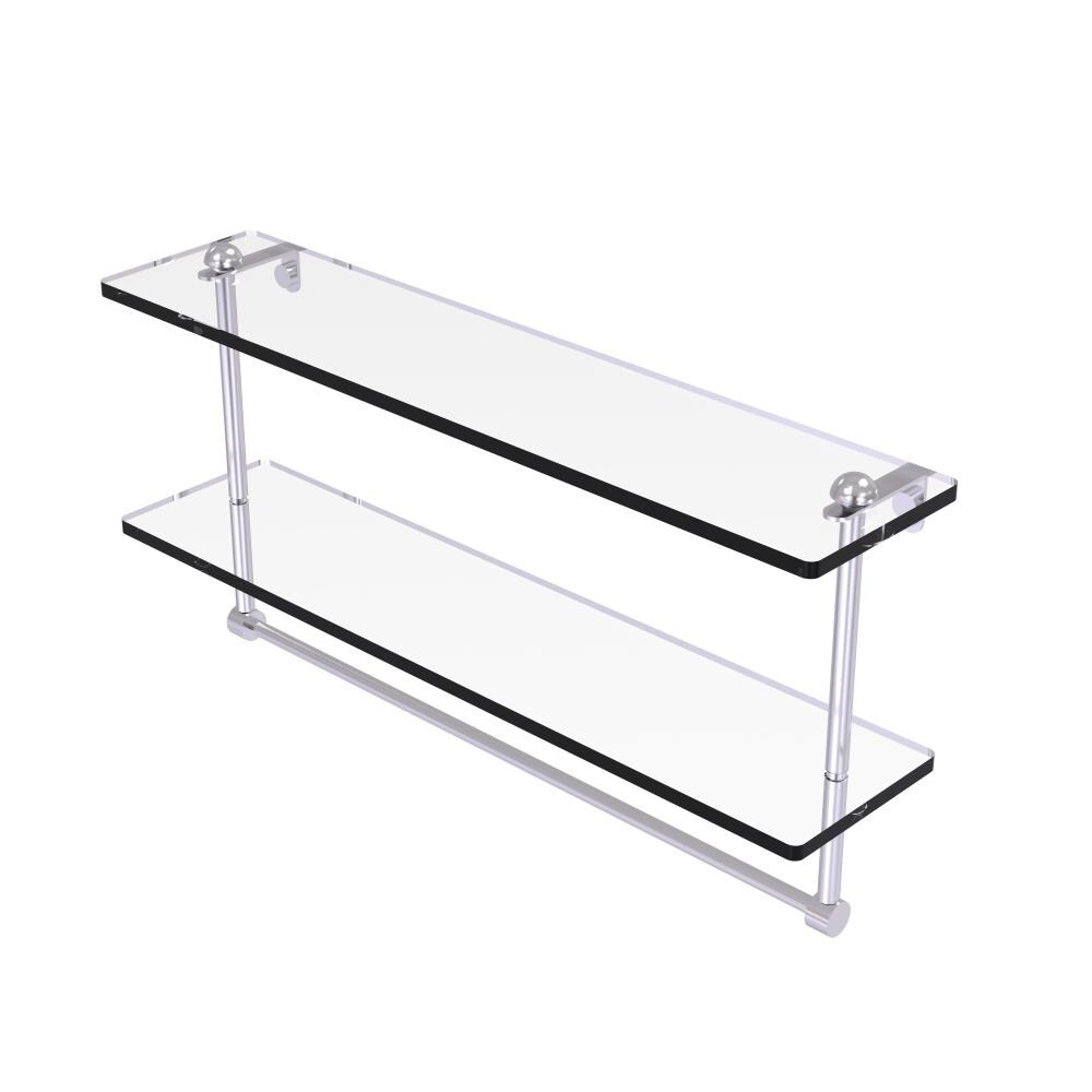 Allied Brass RC-2/22TB-SCH Satin Chrome 2 -Tier Wall mount Bathroom Shelf ( 22-in x 12-in x 5-in )