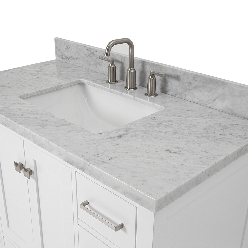 ARIEL Cambridge 43-in White Undermount Single Sink Bathroom Vanity with ...