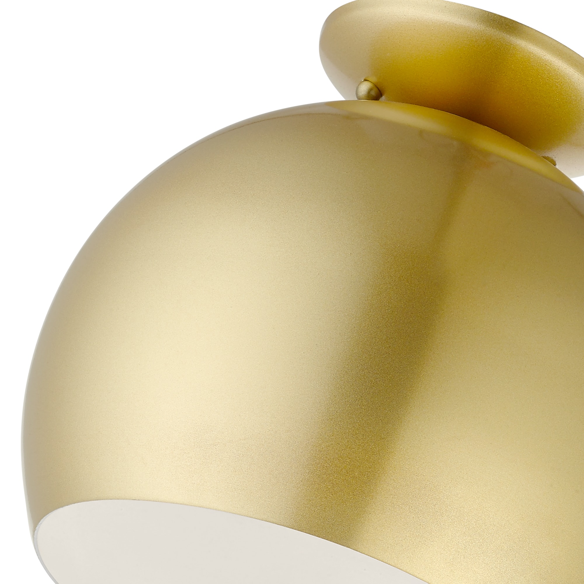 Piedmont Soft Gold Globe Flush Mount with Shiny White Interior