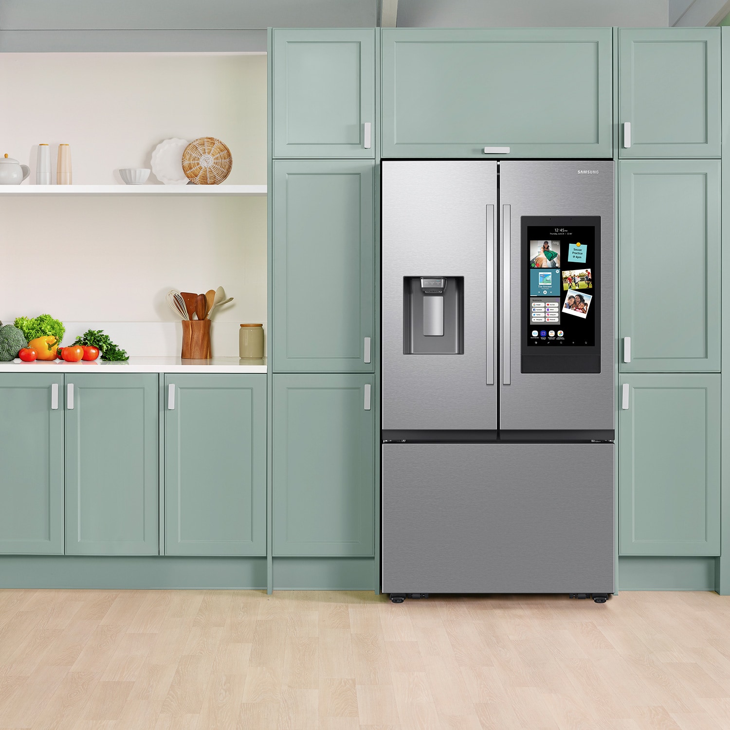 Samsung Family Hub 26.5-cu ft Smart French Door Refrigerator with Ice Maker  (Fingerprint Resistant Stainless Steel) ENERGY STAR at