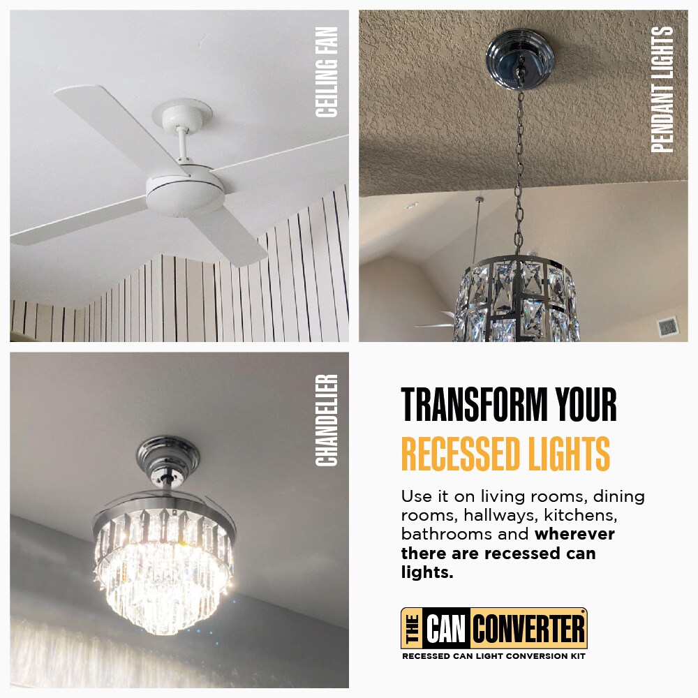 The Can Converter 7-in Incandescent Remodel or New Construction Polished  Chrome Non-ic Open Recessed Light Kit R56-RMB-CHR at Lowes.com, image size:1000x1000