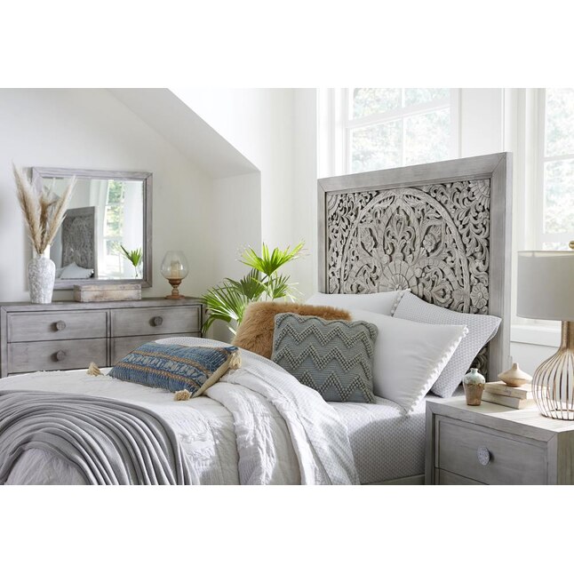 Modus Furniture Boho Chic Washed White Queen Platform Bed In The Beds Department At Com - Home Decorators Collection Bed Sheets