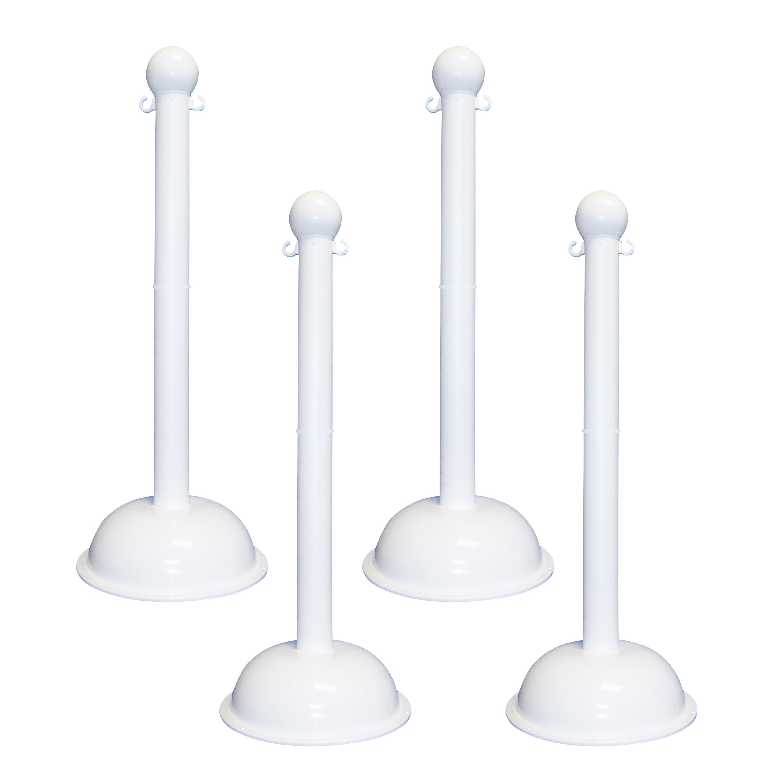 Mr. Chain White Heavy Duty Stowable Stanchion (4-Pack) in the Traffic ...