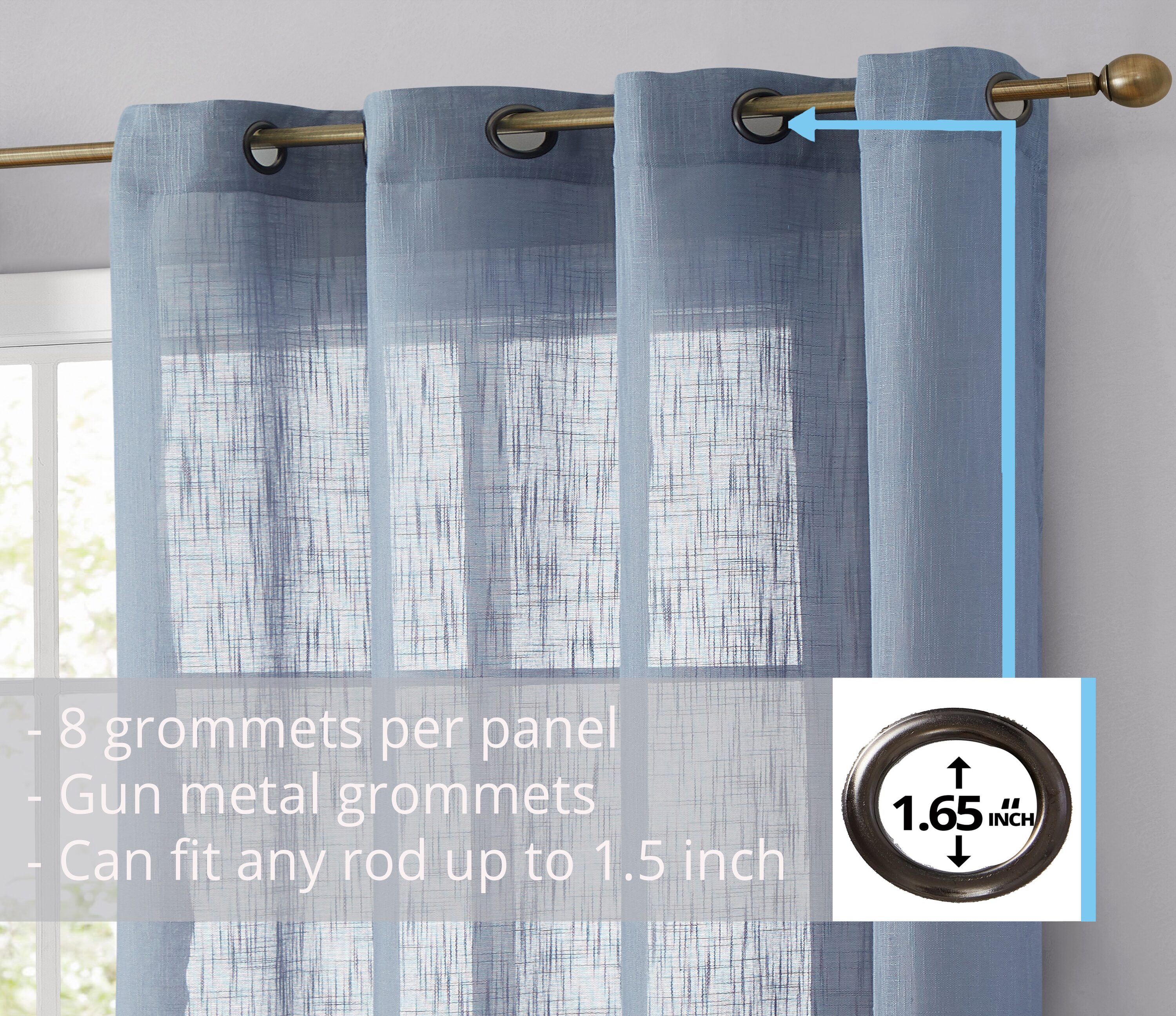 Totally Home Decor ABY-FXLNGR-DBL96 curtains - View #2