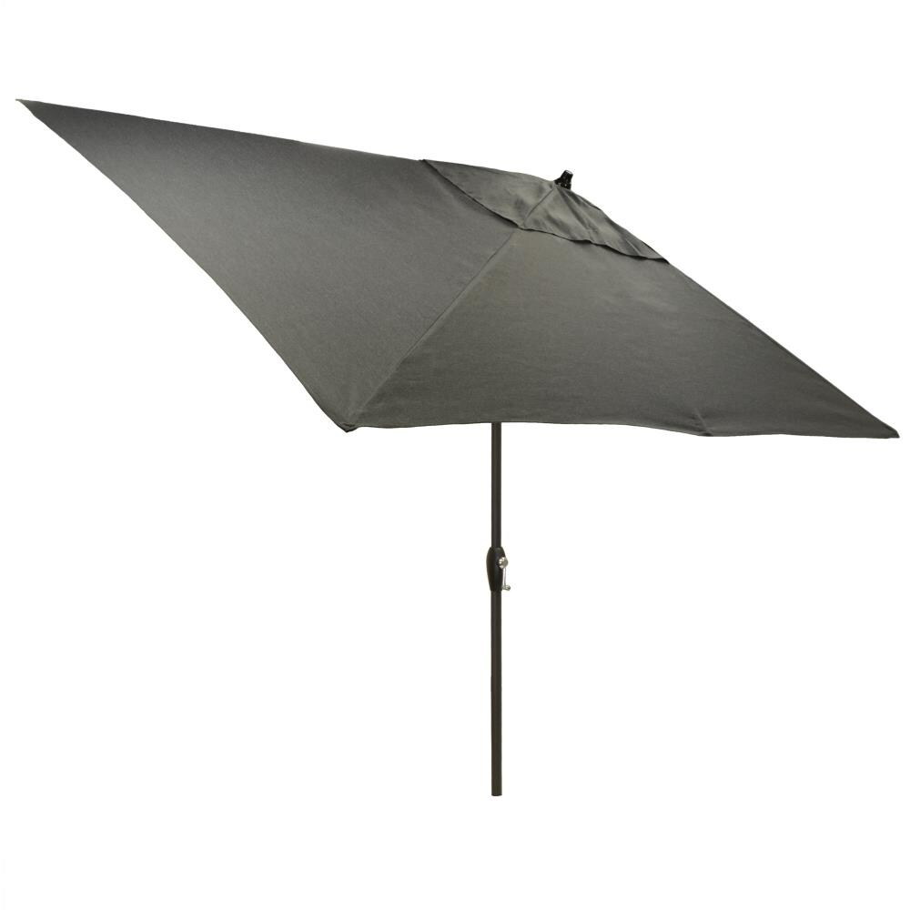 Plantation Patterns 9969-012488BK 6.5-ft Charcoal Push-button Tilt Market Patio Umbrella