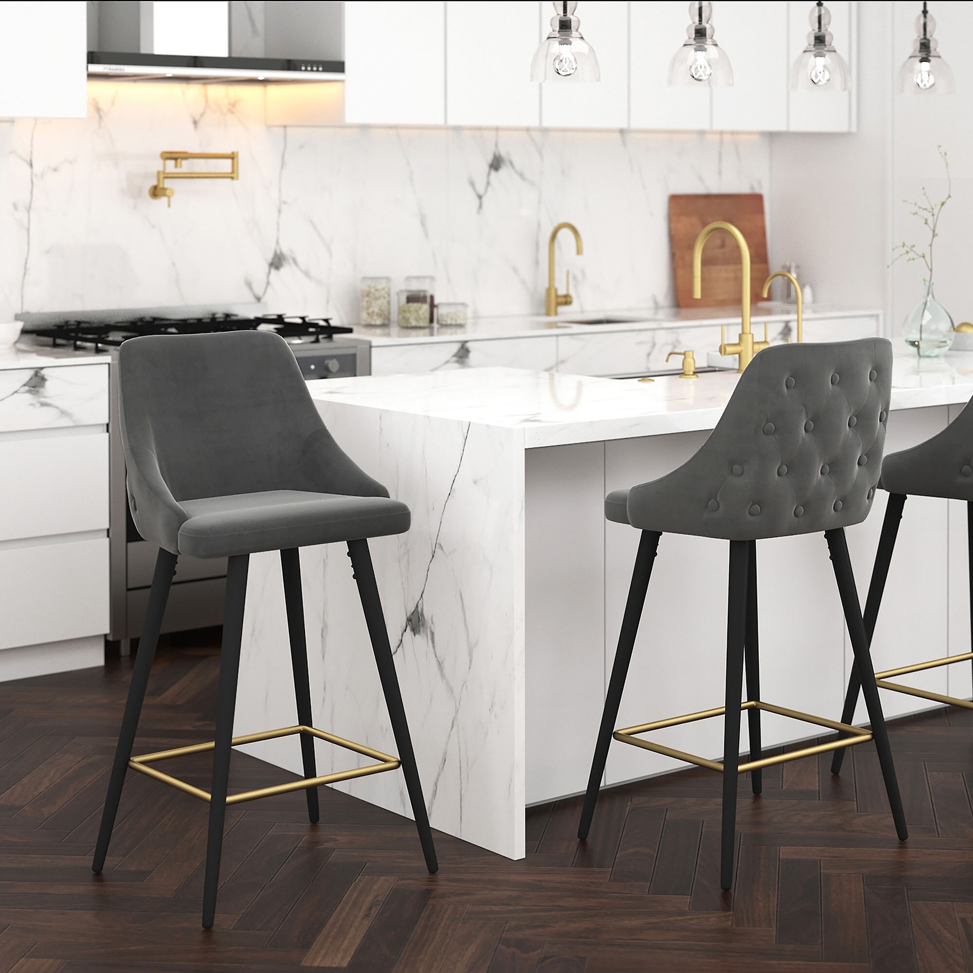 Worldwide Homefurnishings 203-531GY stools - View #3