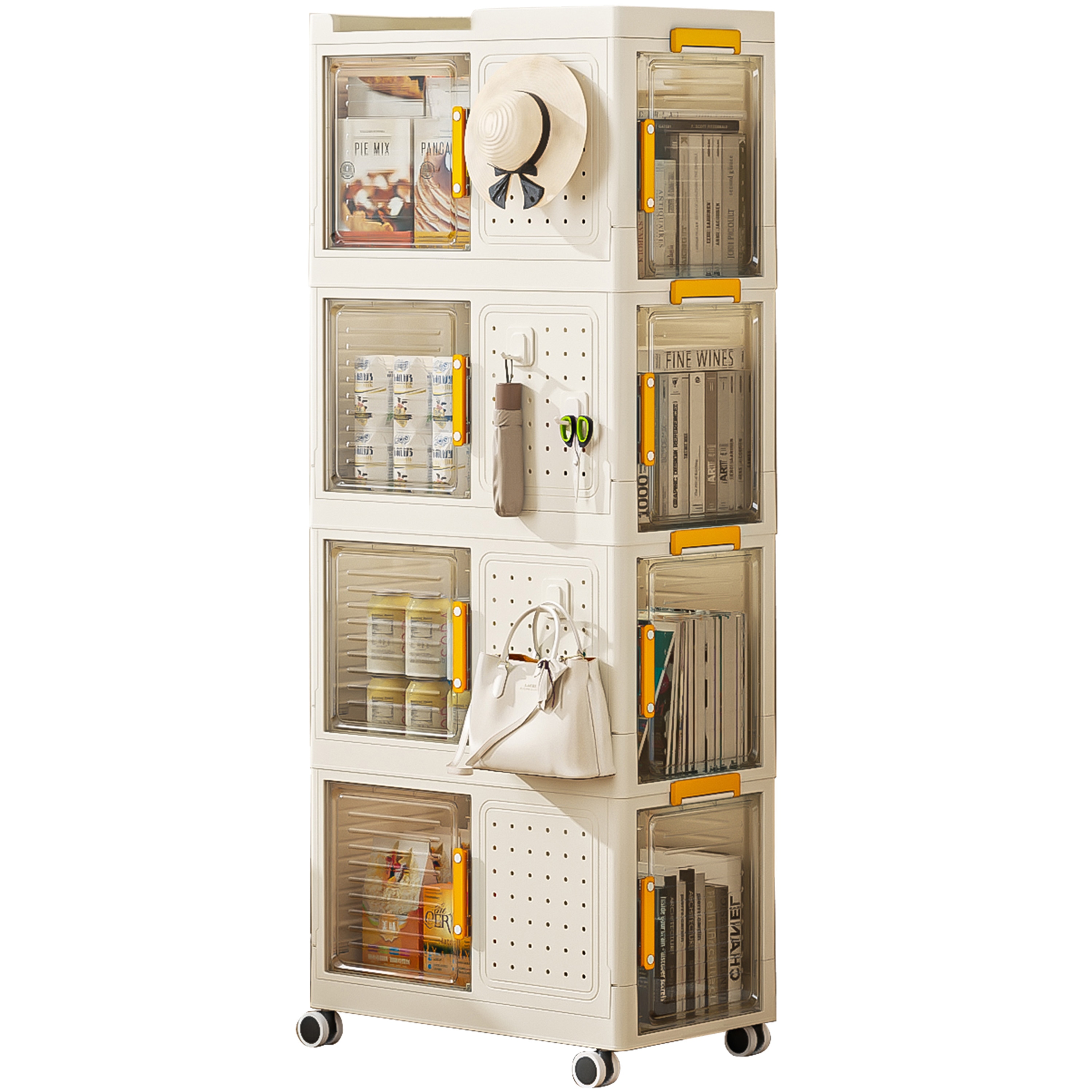 ToolCat NGG30-53-DSG Cream Color Plastic 4 -Shelf Bookcase with Doors ( 22.05-in W x 51.57-in H x 12.6-in D ) Finished