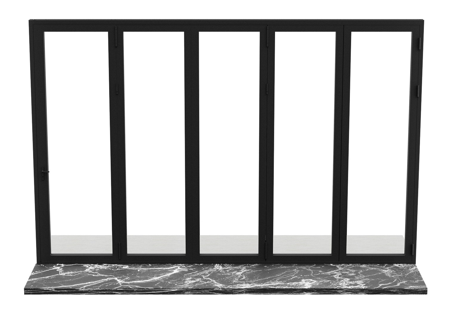 Eris BFO-16896-5L Bifold 168-in x 96-in x 3-in Jamb Tempered Clear glass , Black Aluminum Left-hand Folding Patio Door