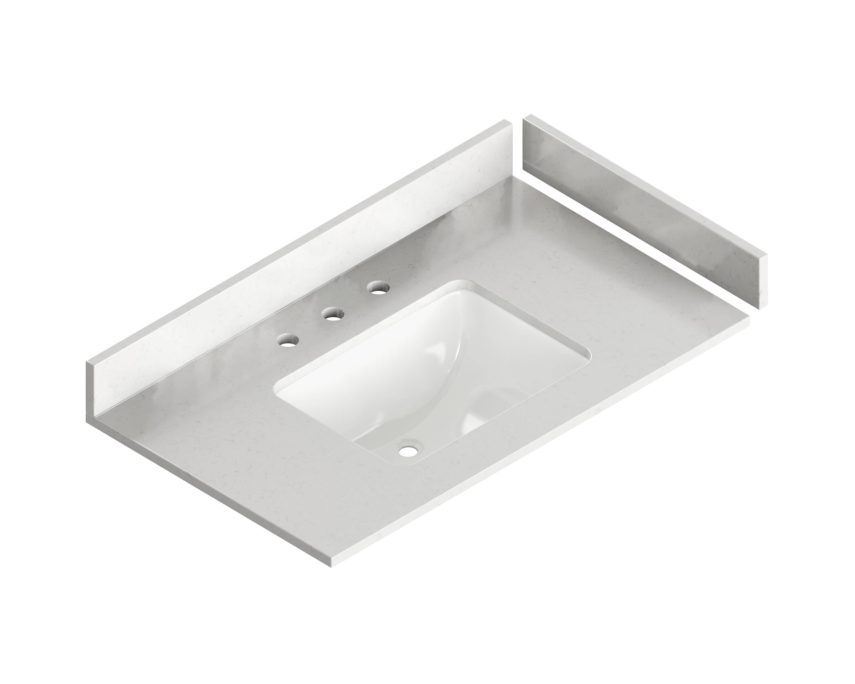 Silestone SIL25-MIAVENA-8H-3CM 25-in x 22-in Miami Vena Quartz Undermount Single Sink Widespread Faucet Mount Bathroom Vanity Top