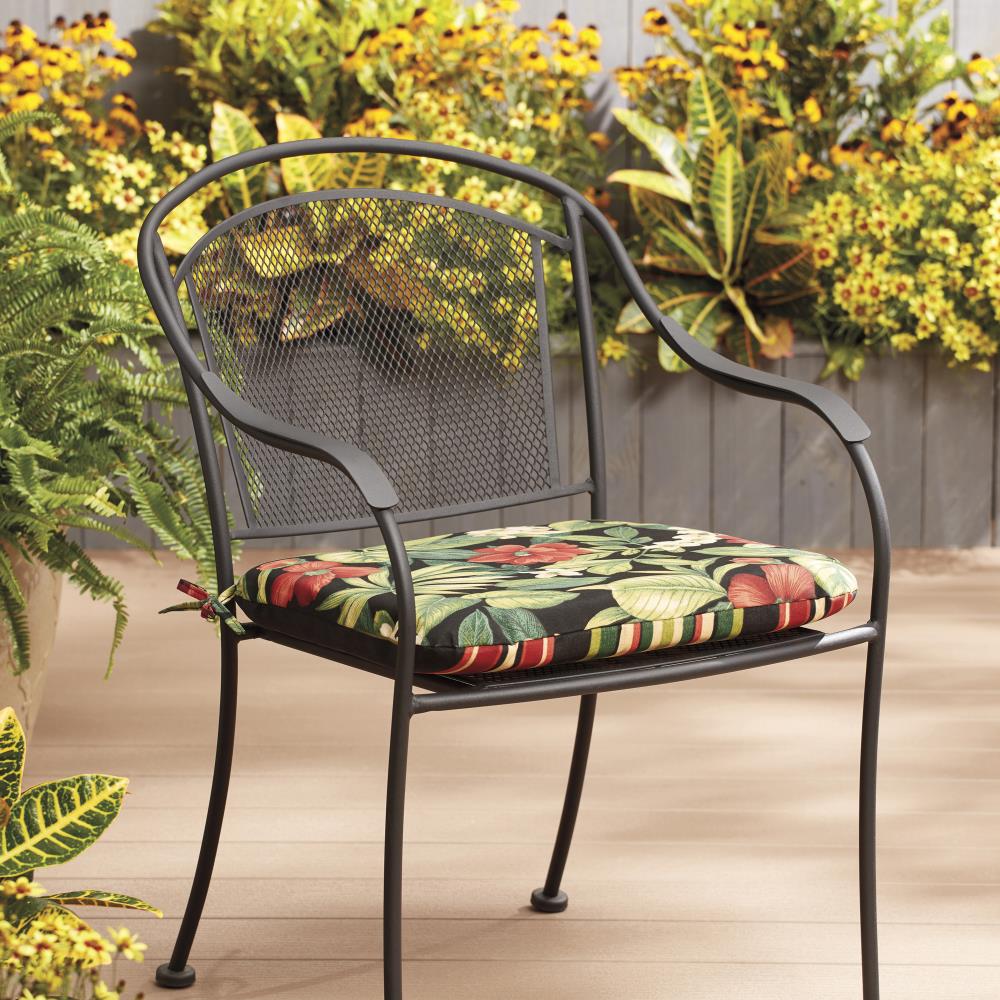 Garden Treasures Sanibel Black Tropical Seat Pad in the Patio Furniture ...