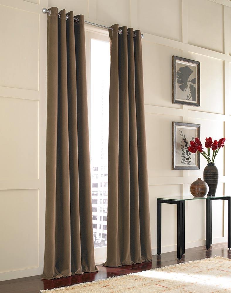 CHF 1Q80340CCU 120-Inches Chestnut Room darkening Standard lined Grommet Single curtain panel