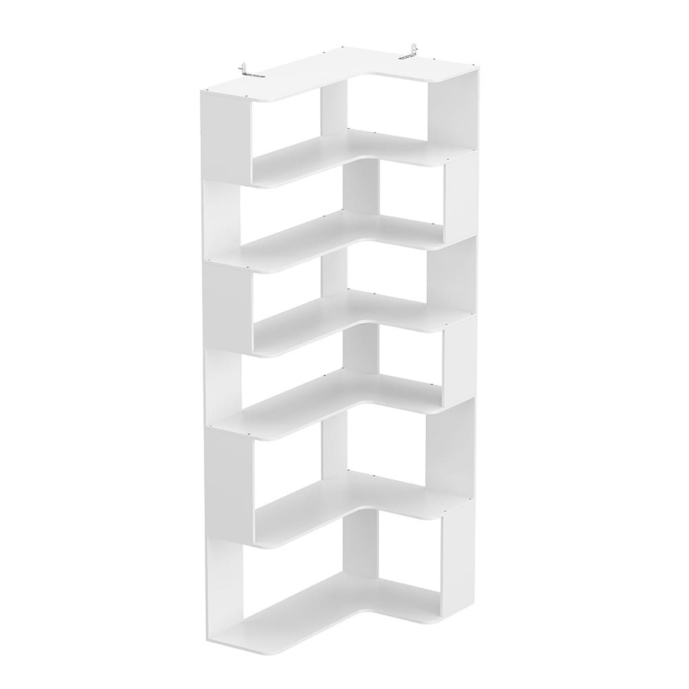  V-KF260087-02 Bookshelf Wood Bookcase Free Standing Room Dividers Display Storage