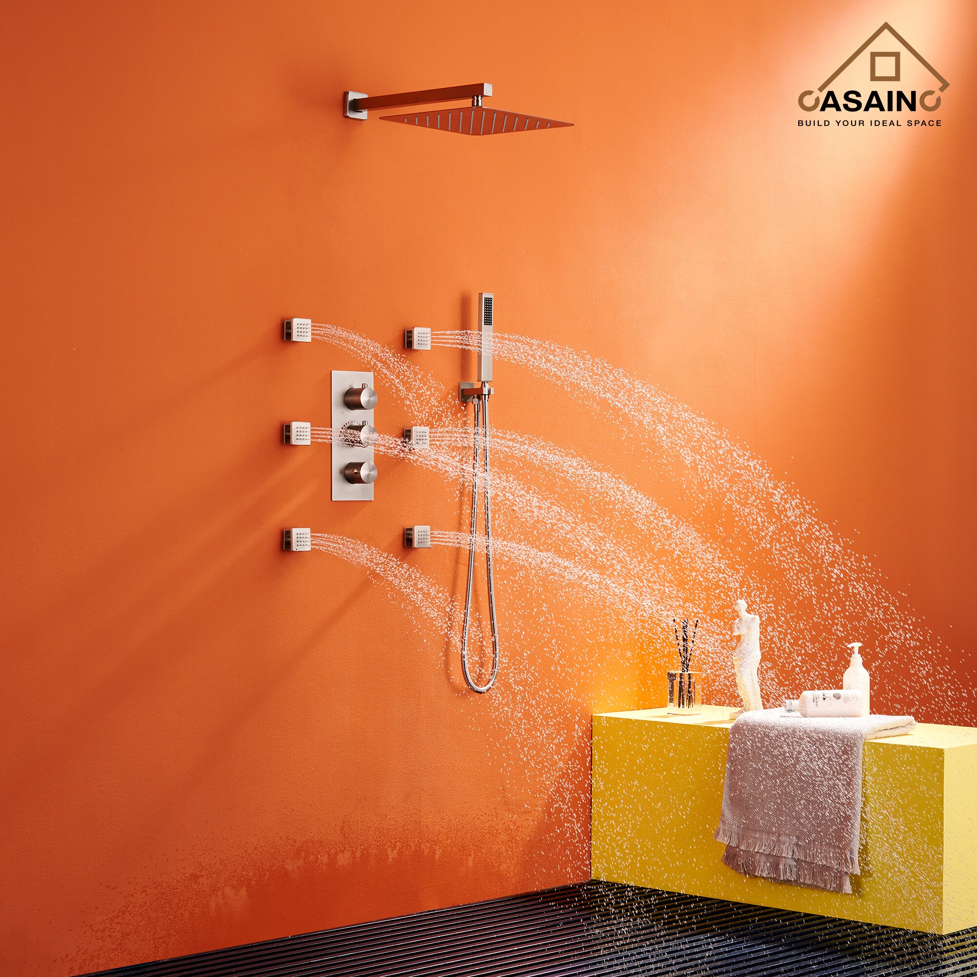 CASAINC M6001-A-12-BN Showerhead-Bar-Panels - View #12