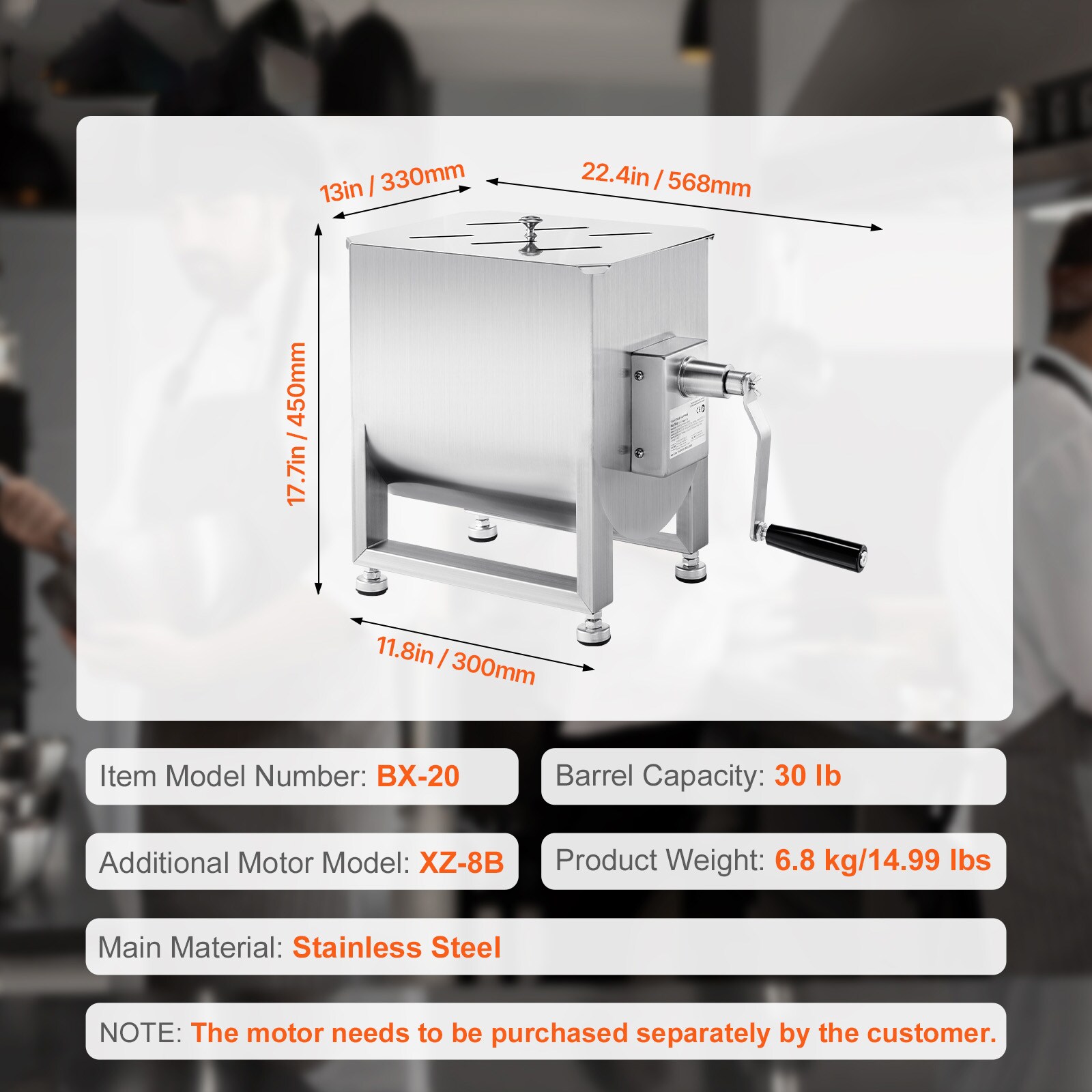 VEVOR SCSYRLJBJBKQ06890V0 Meat-Grinders - View #7