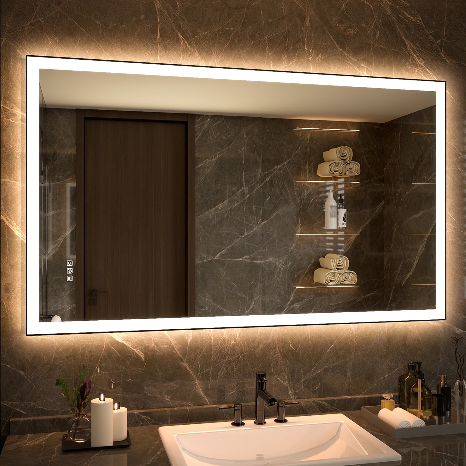 ExBrite KMBM6028BL Framed-Bath-Mirrors - View #13