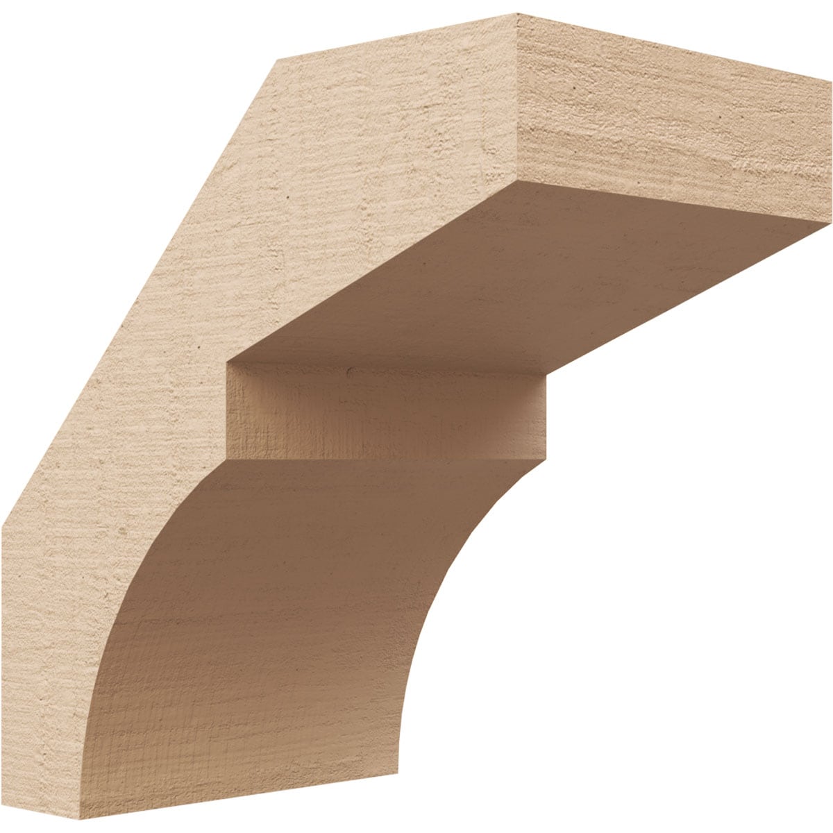 Ekena Millwork BRCUR05X08X08MONRCPR 5-in x 8-in x 8-in Primed Urethane Monterey Rough Cedar TimberThane Knee Brace