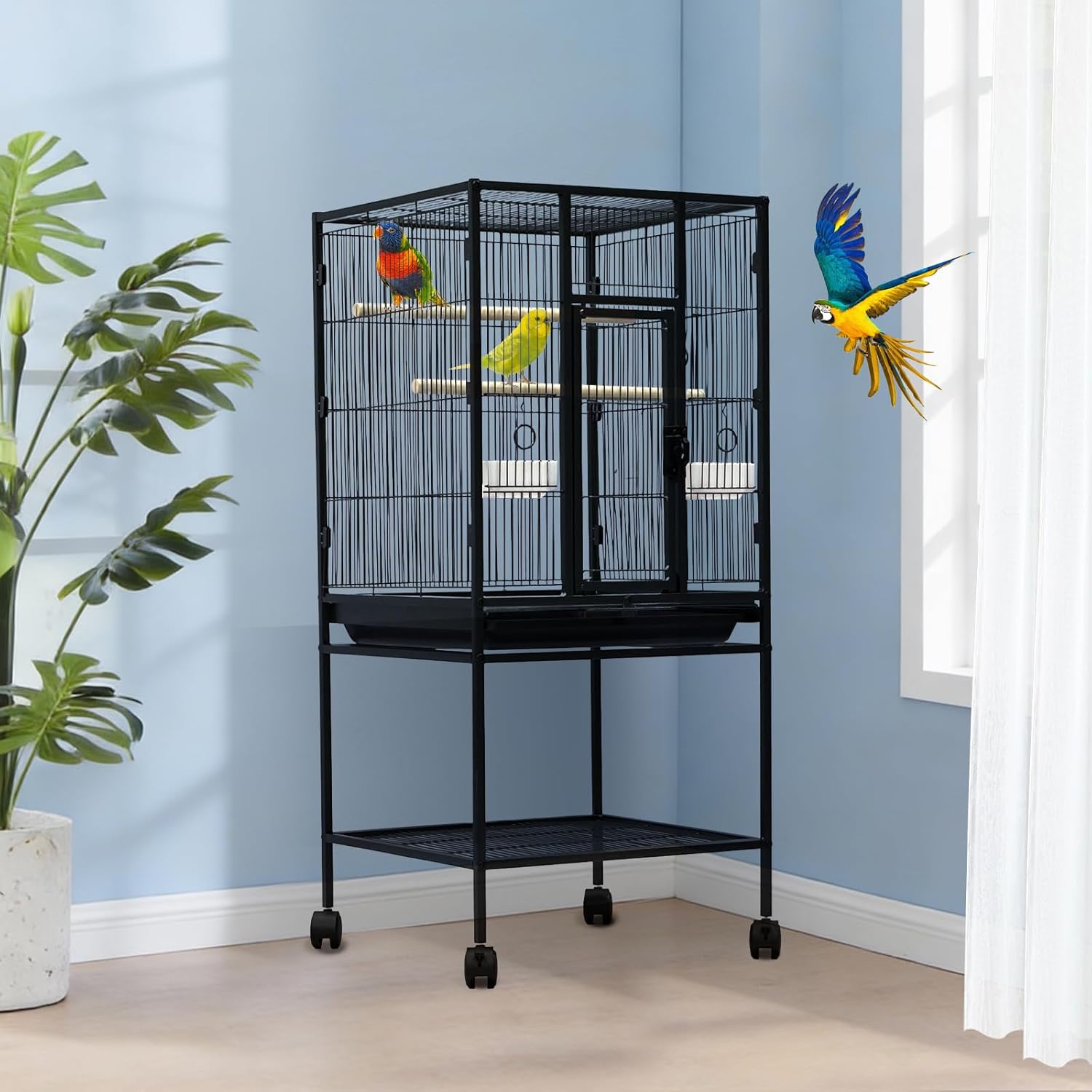 Garvee Large Bird Cage 405in H Big Bird Cage with Stand for