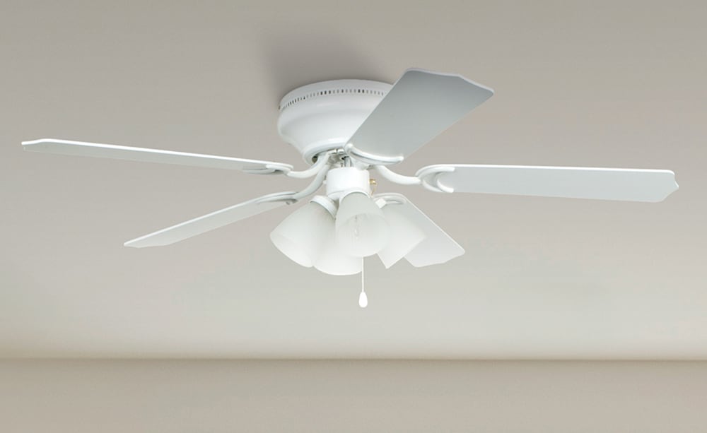 Craftmade Brilliante 52-in White Indoor Flush Mount Ceiling Fan with ...