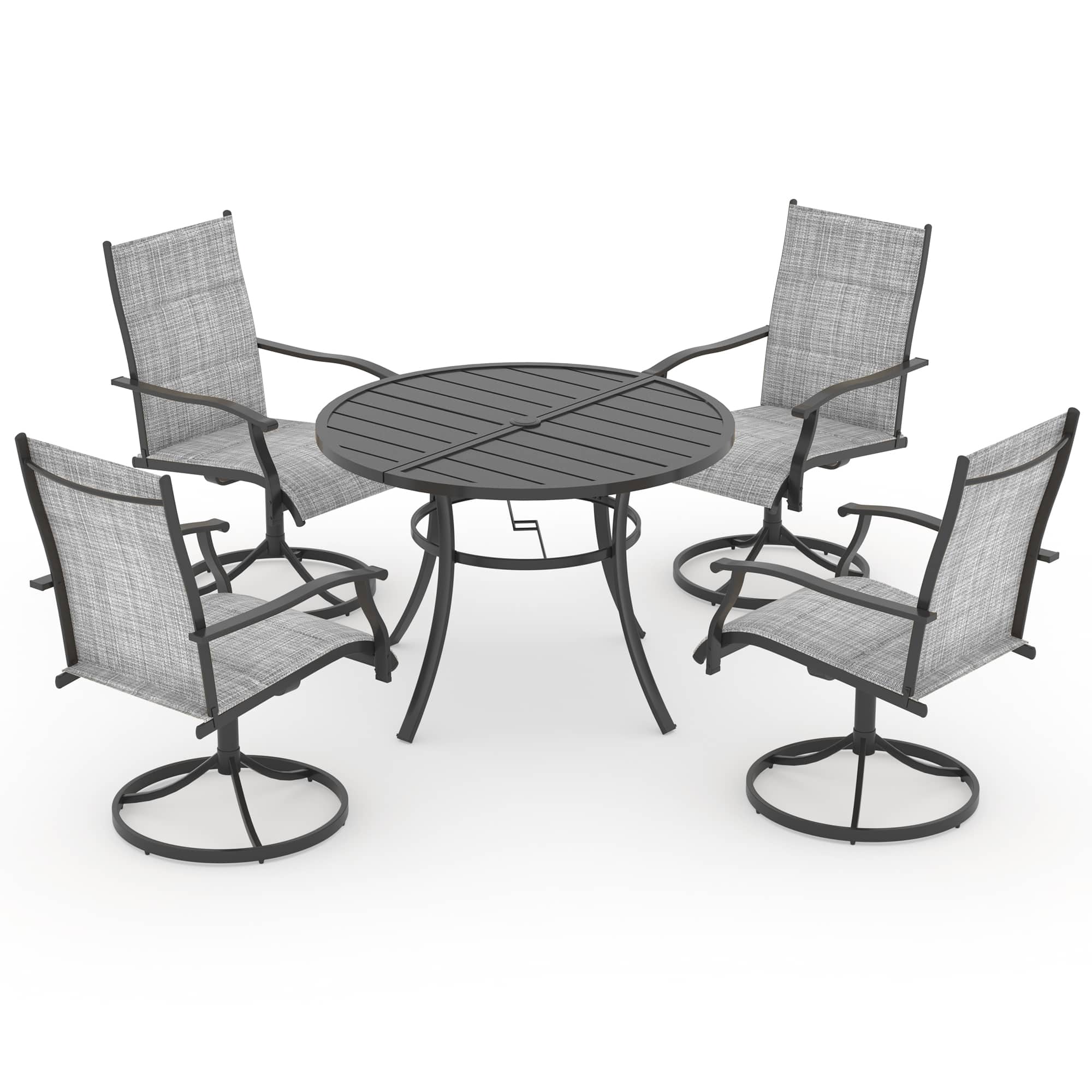 U-HOMY ZXOT001BK+010GY Patio-Dining-Sets - View #2