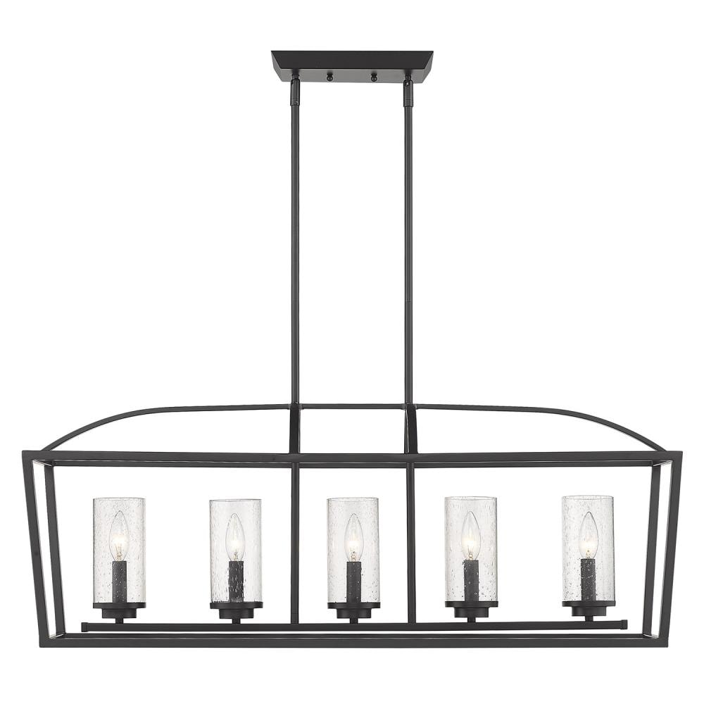 Mercer Matte Black Glass 5-Light Linear Pendant