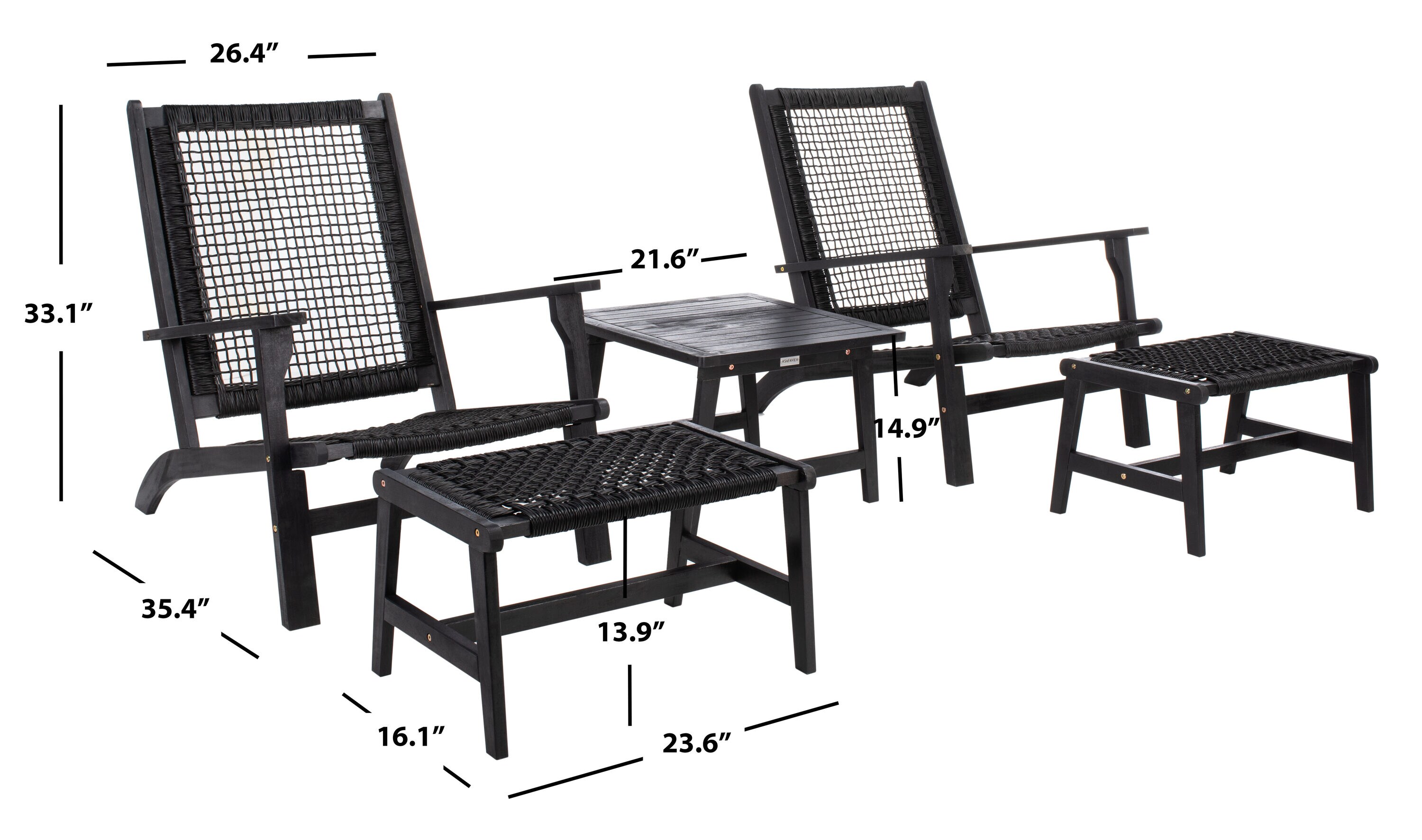 Safavieh PAT7076C Patio-Conversation-Sets - View #3