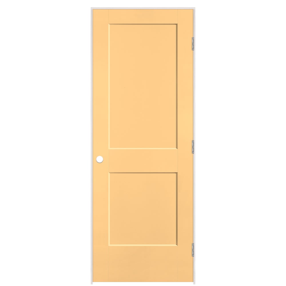 Masonite 896018 30-in x 80-in Marigold Solid core 2-panel Left hand Smooth Prefinished Molded composite Flat Jamb Single Prehung Interior Door
