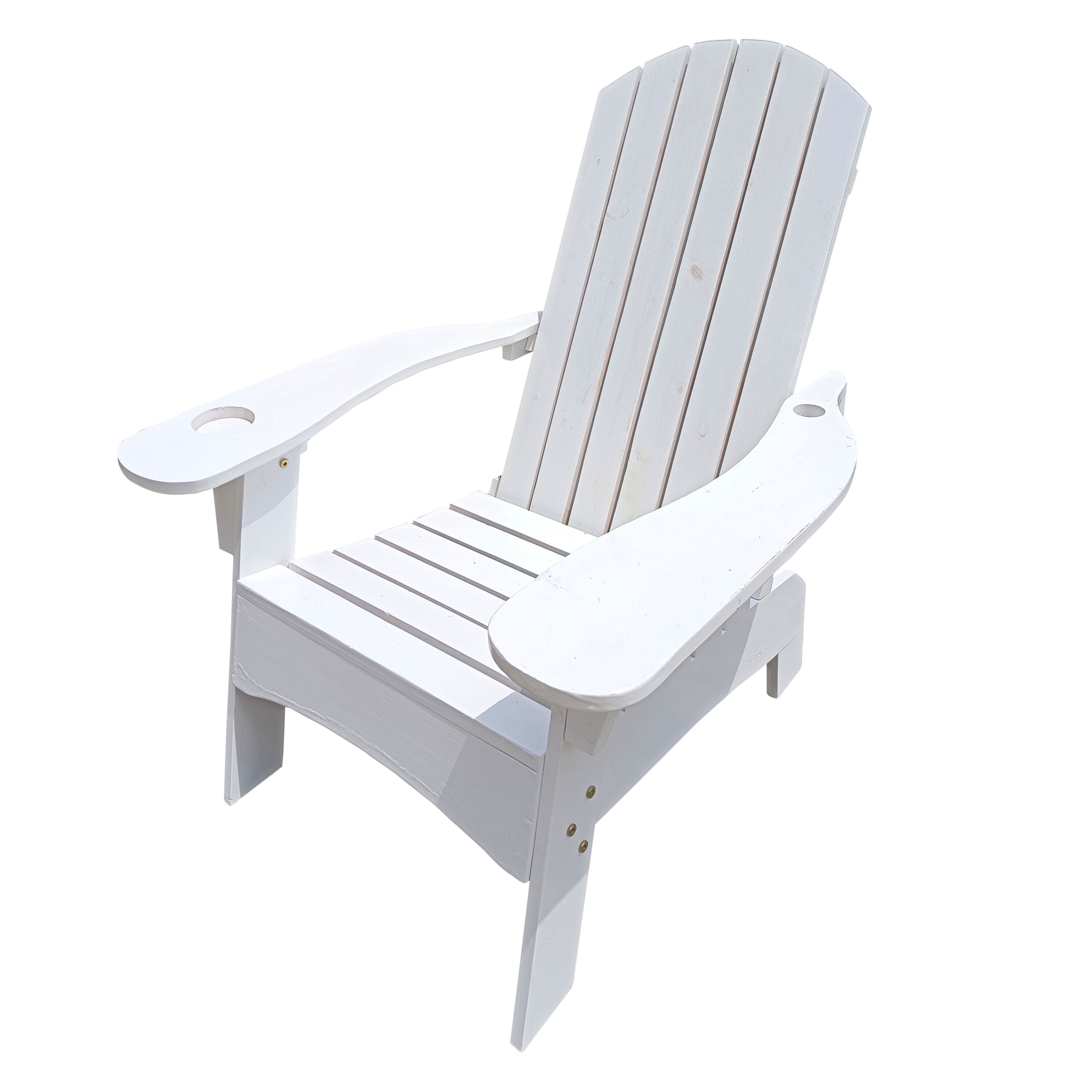 Flynama White Wood Frame Stationary Adirondack Chair with Solid Seat | LY-V-FX-OL3100-BBW