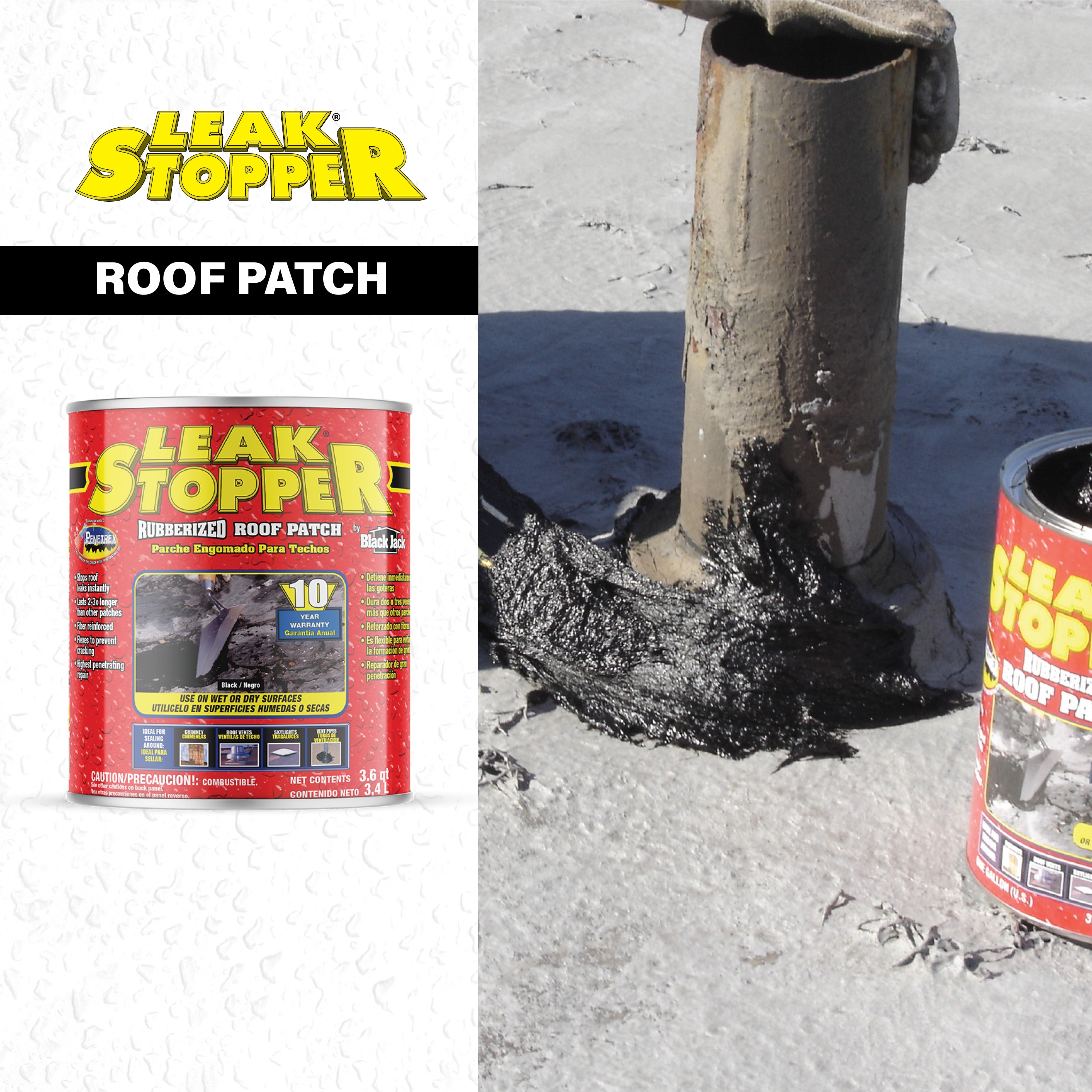 LEAK STOPPER Fibered Waterproof Cement Roof Sealant In The Roof ...