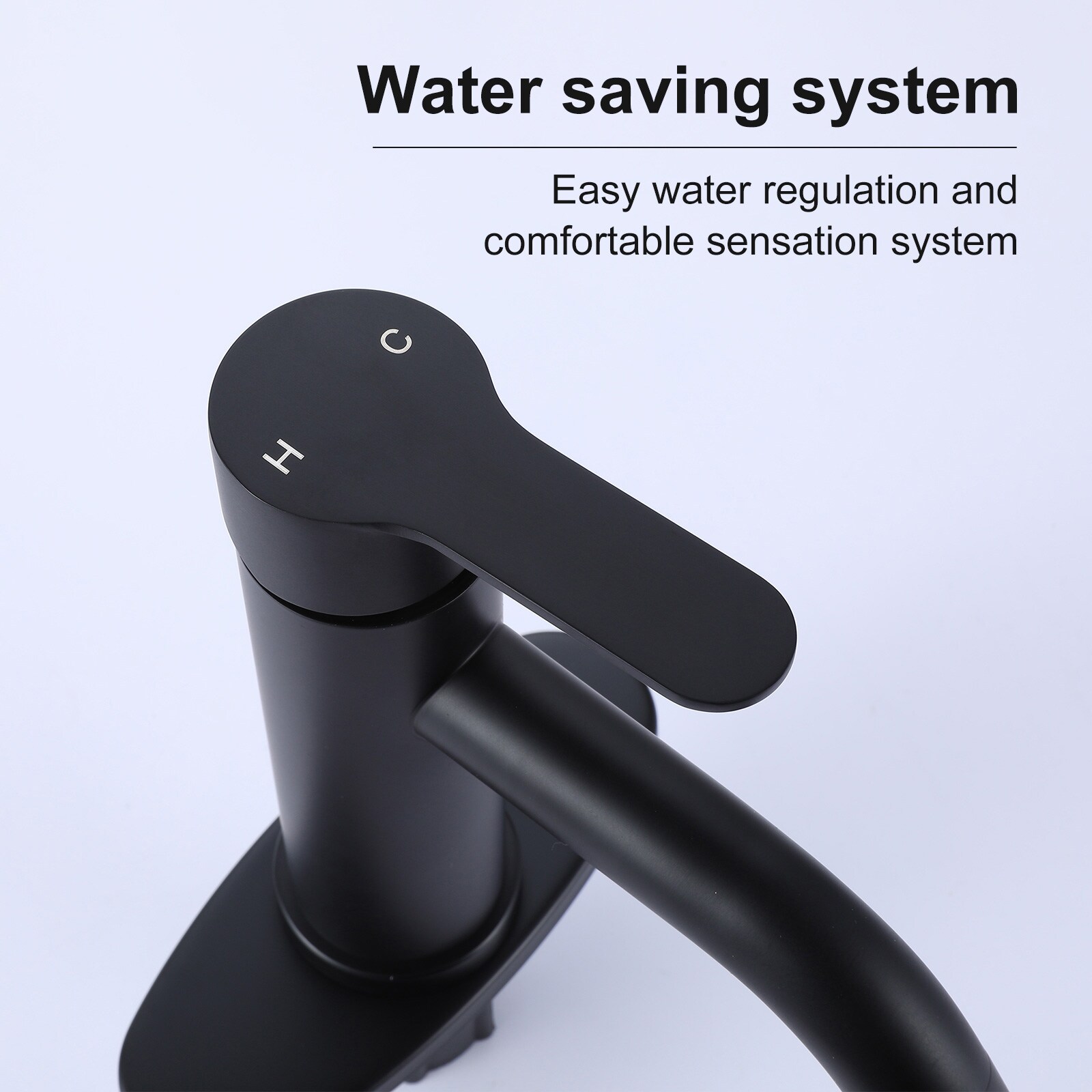 Matte Black Stainless Steel Single-Handle Bathroom Faucet