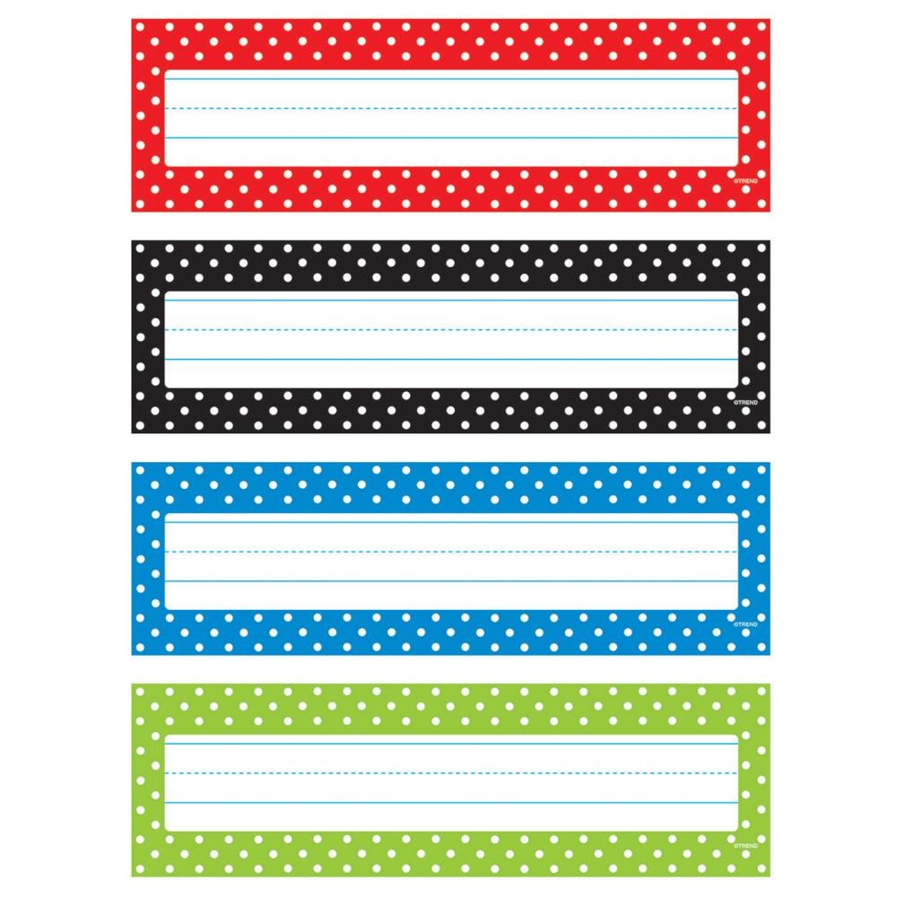 TREND Enterprises Polka Dots Desk Toppers Name Plates Variety Pack, 32 ...