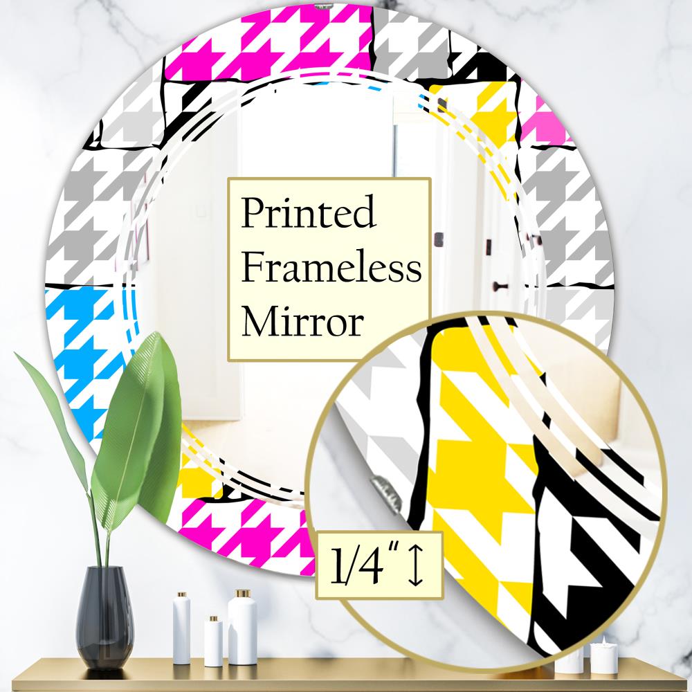 Designart Designart Mirrors 31.5-in W x 31.5-in H Round Multi-color ...