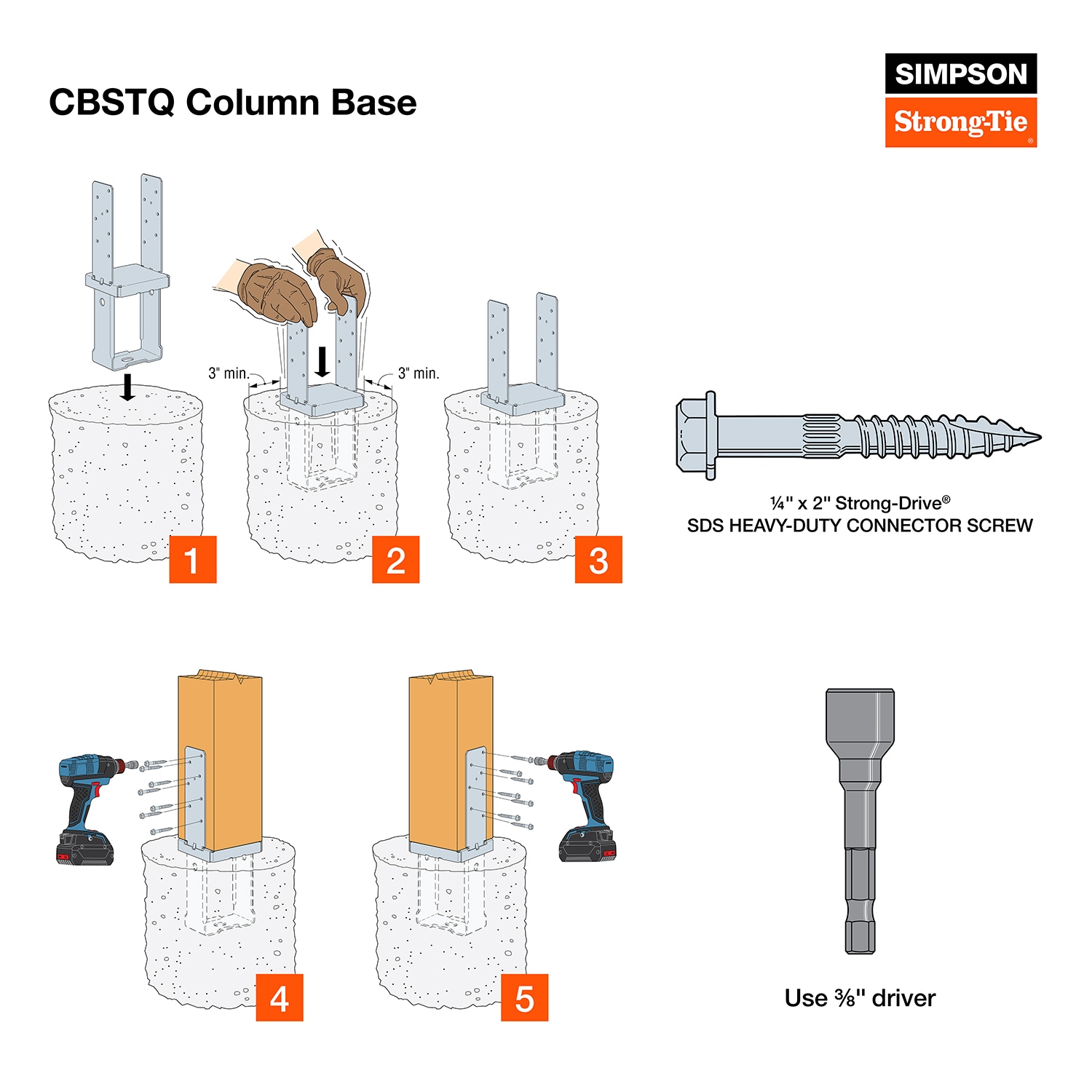Simpson Strong-Tie CBSTQ44Z Post-Base-Caps - View #2