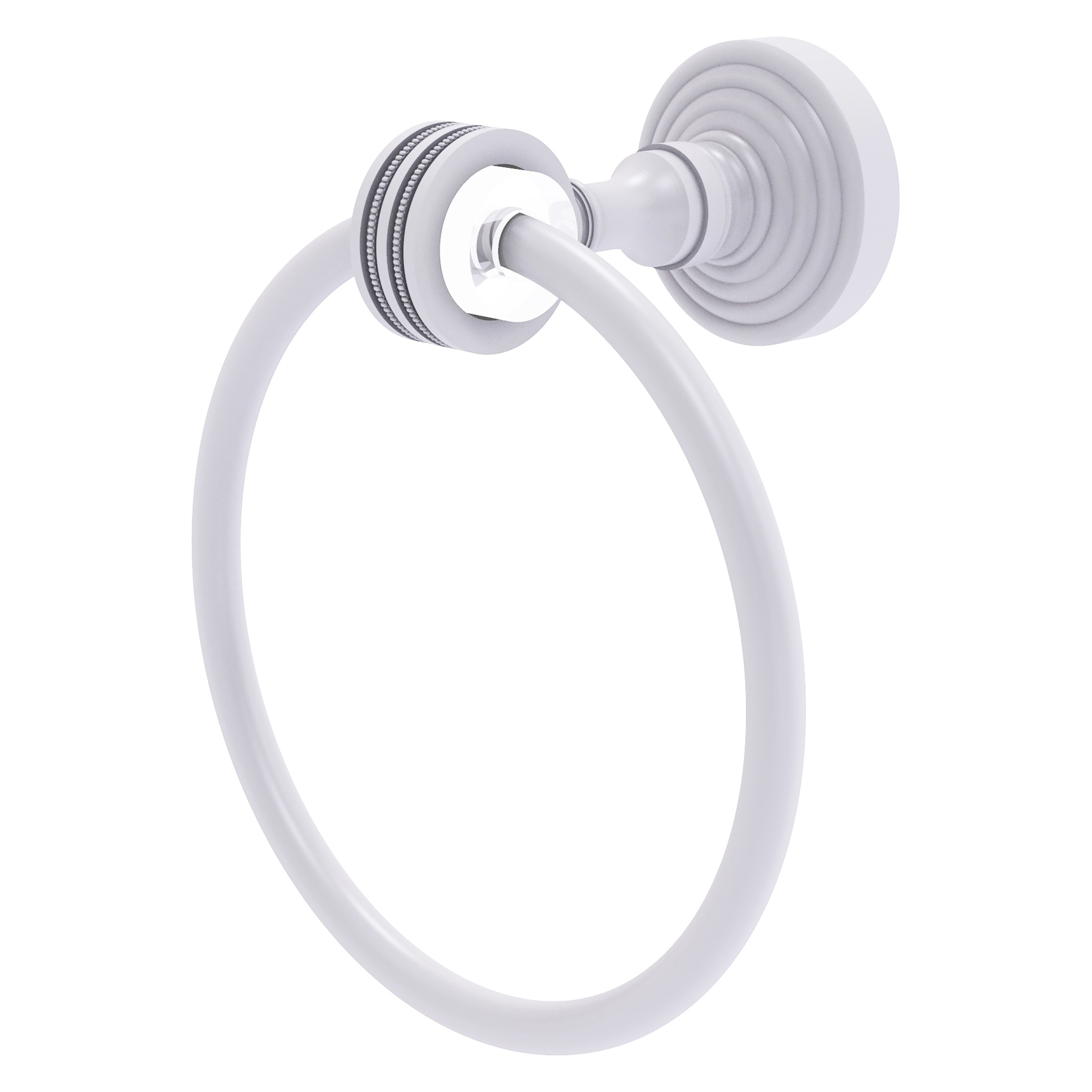 Allied Brass PG-16D-WHM Pacific Grove Matte White Wall mount Single Towel Ring