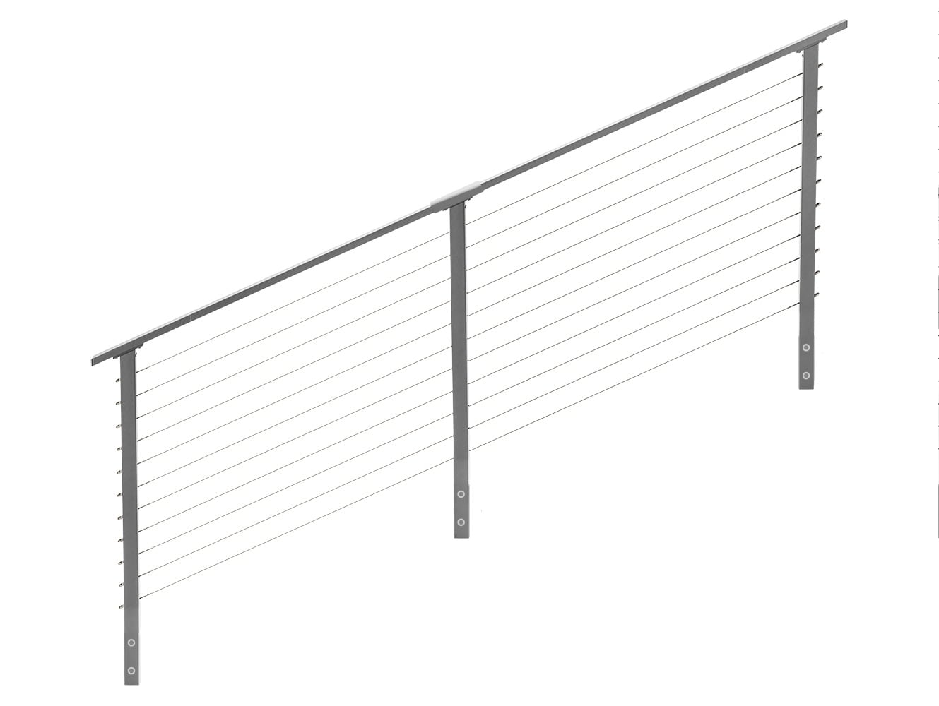 CityPost CP-8-G-S-F Stair Face Mount 8-ft x 36-in Grey Steel Deck Cable Rail Kit