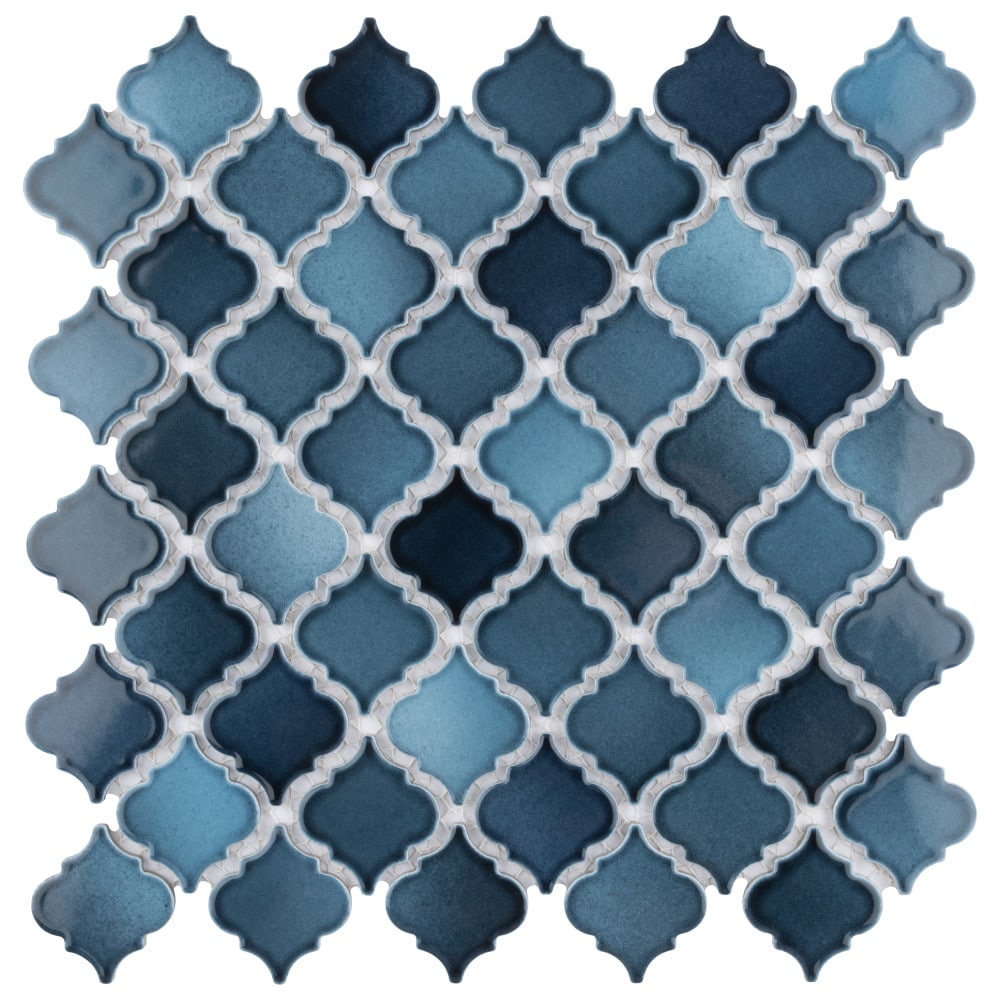 Affinity Tile S1FKOLTRGL Sample- Hudson Tangier Glacier 6-in x 6-in Glossy Porcelain Patterned Floor and Wall Tile