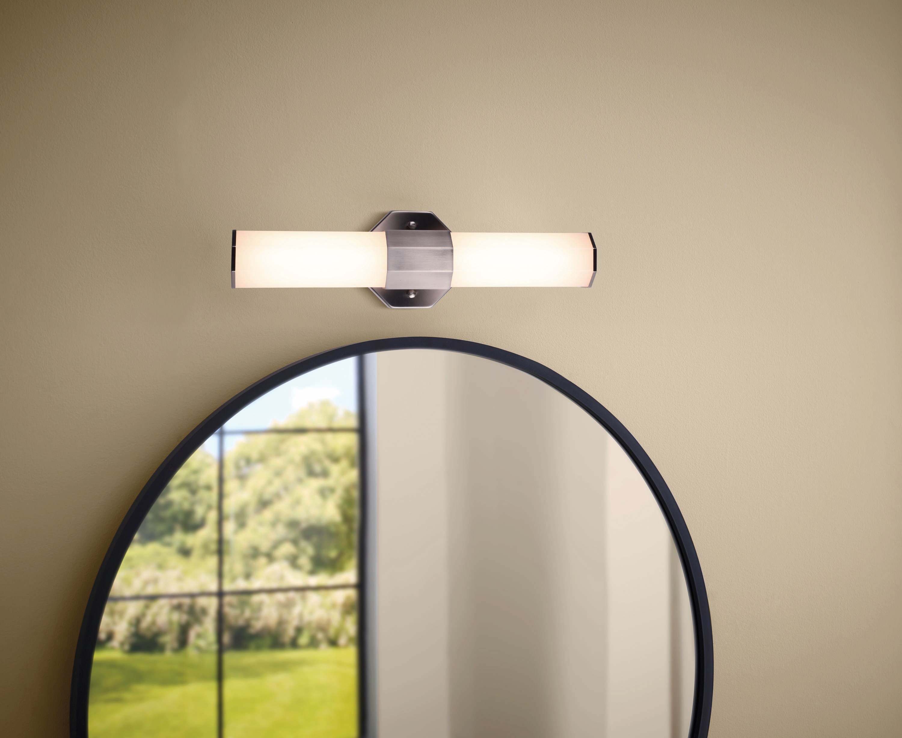allen + roth Bisbee 4.25-in 2 -Light Brushed Nickel Integrated LED Modern/contemporary Vanity light