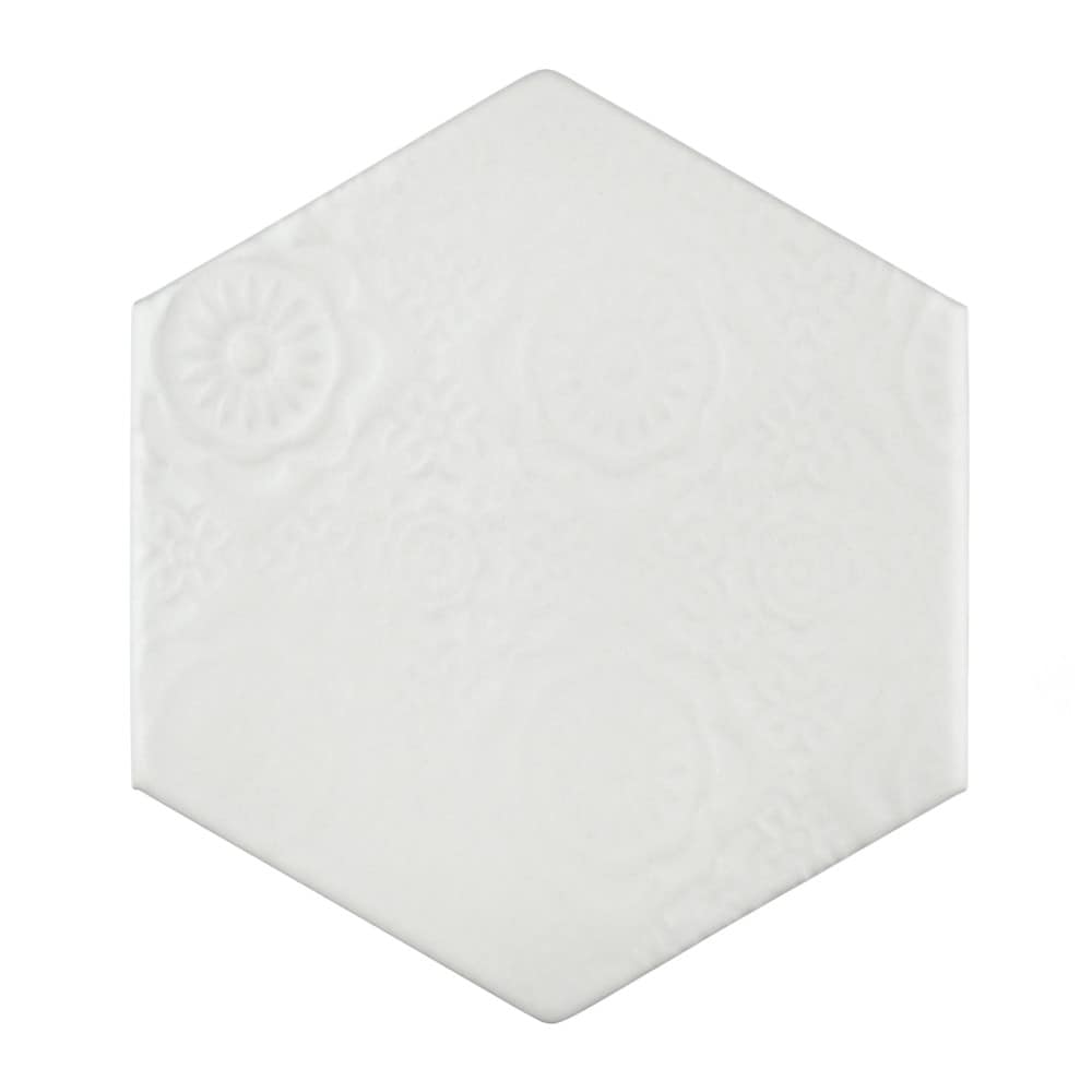 Affinity Tile FNU5CBC Caprice Bianco 4-in x 5-in Matte Porcelain Patterned Hexagon Standard Wall Tile ( 4.32-sq ft Carton