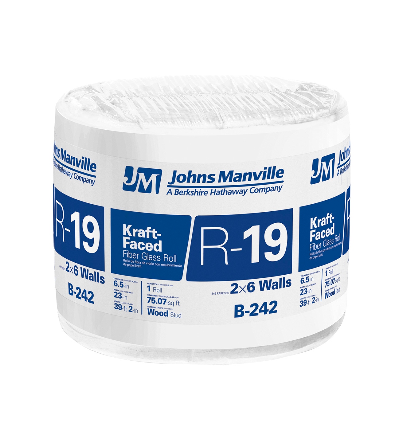 Johns Manville 90003720 R19 23X39' Kraft Roll