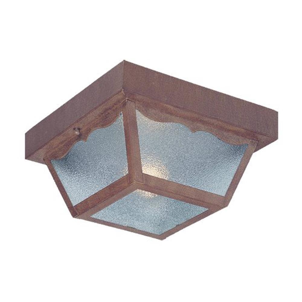 Pebbled Glass 5'' Burled Walnut Indoor/Outdoor Ceiling Lantern