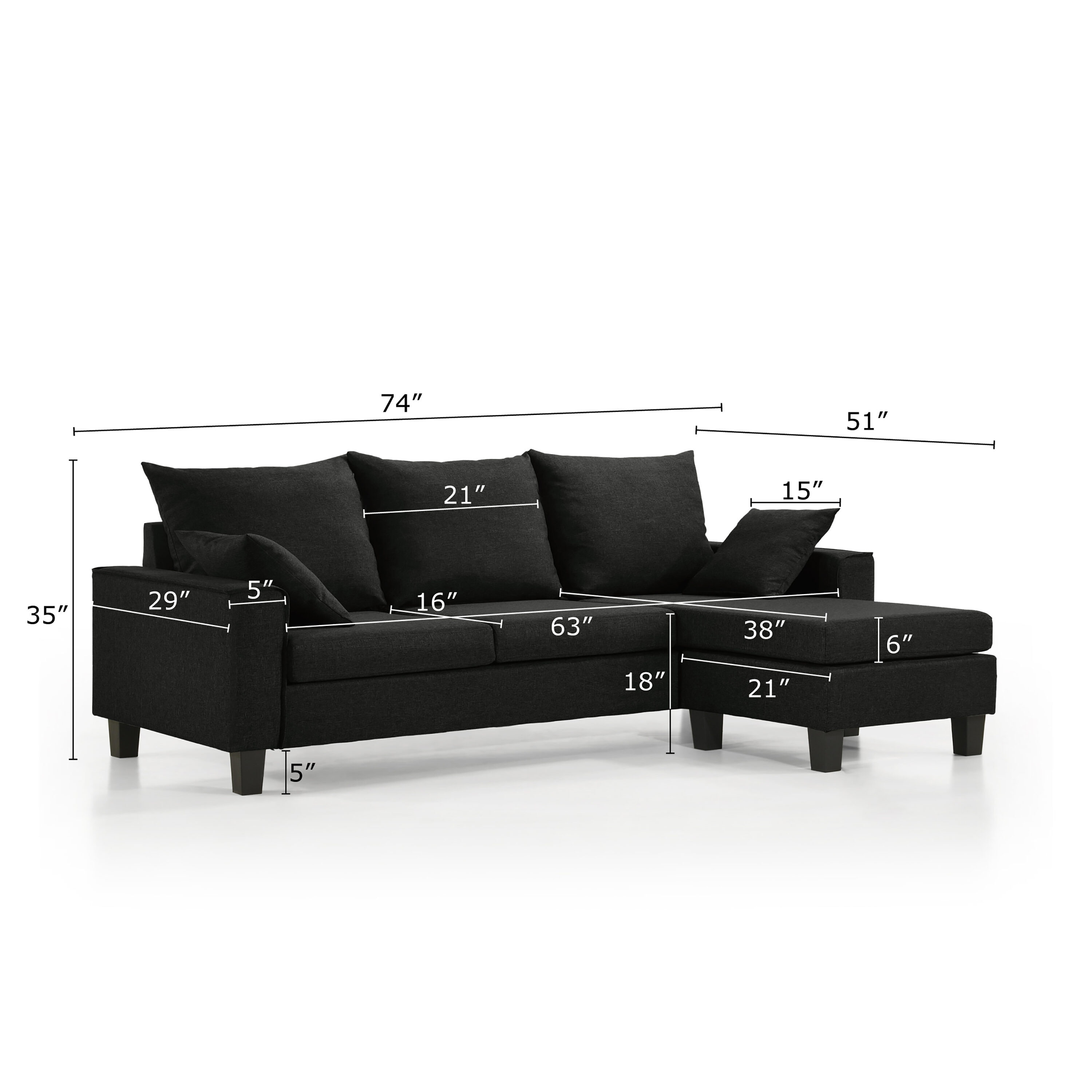 Furniture of America 005L-2005DG-SEC Sofas-Loveseats - View #3