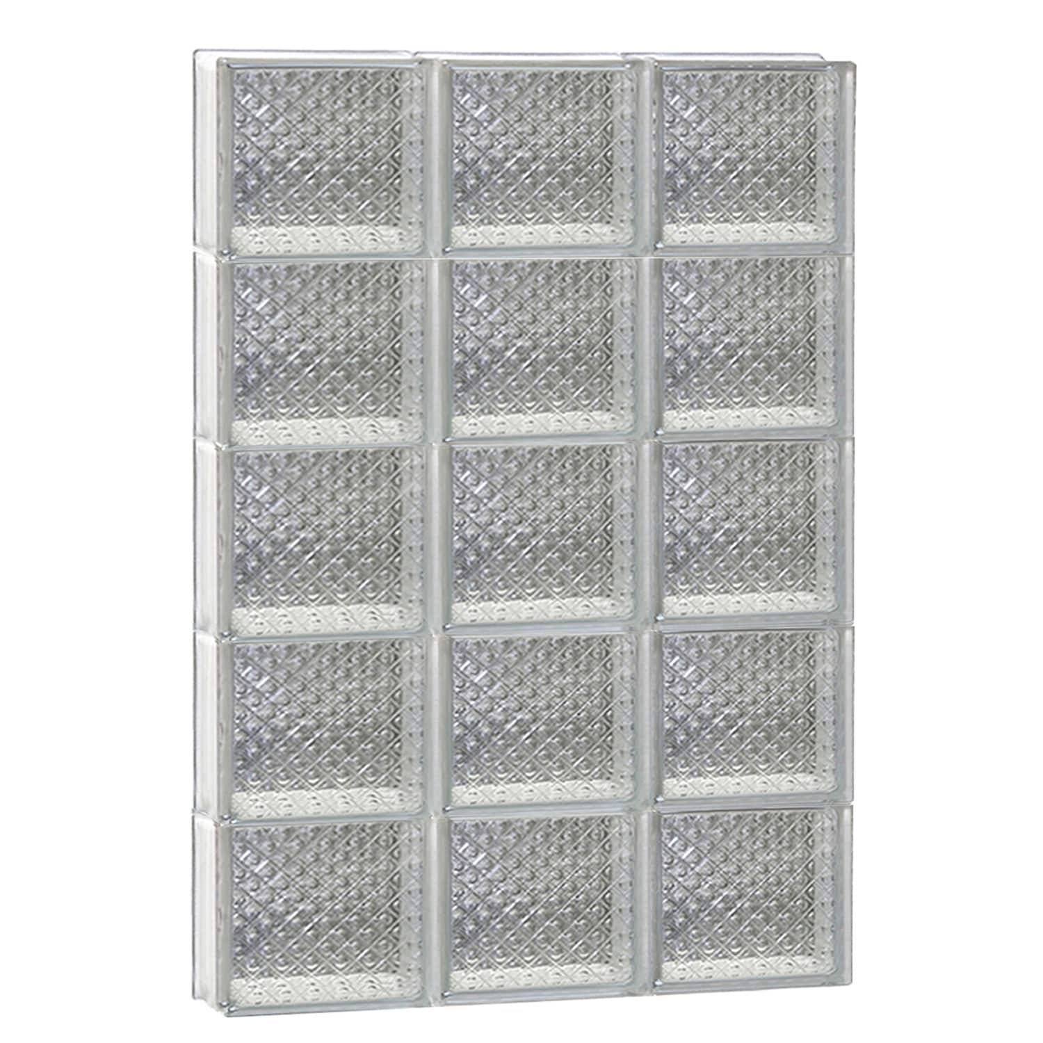 REDI2SET S2440DP Diamond Glass 23-1/4-in x 38-3/4-in Frameless Replacement Glass Block Window