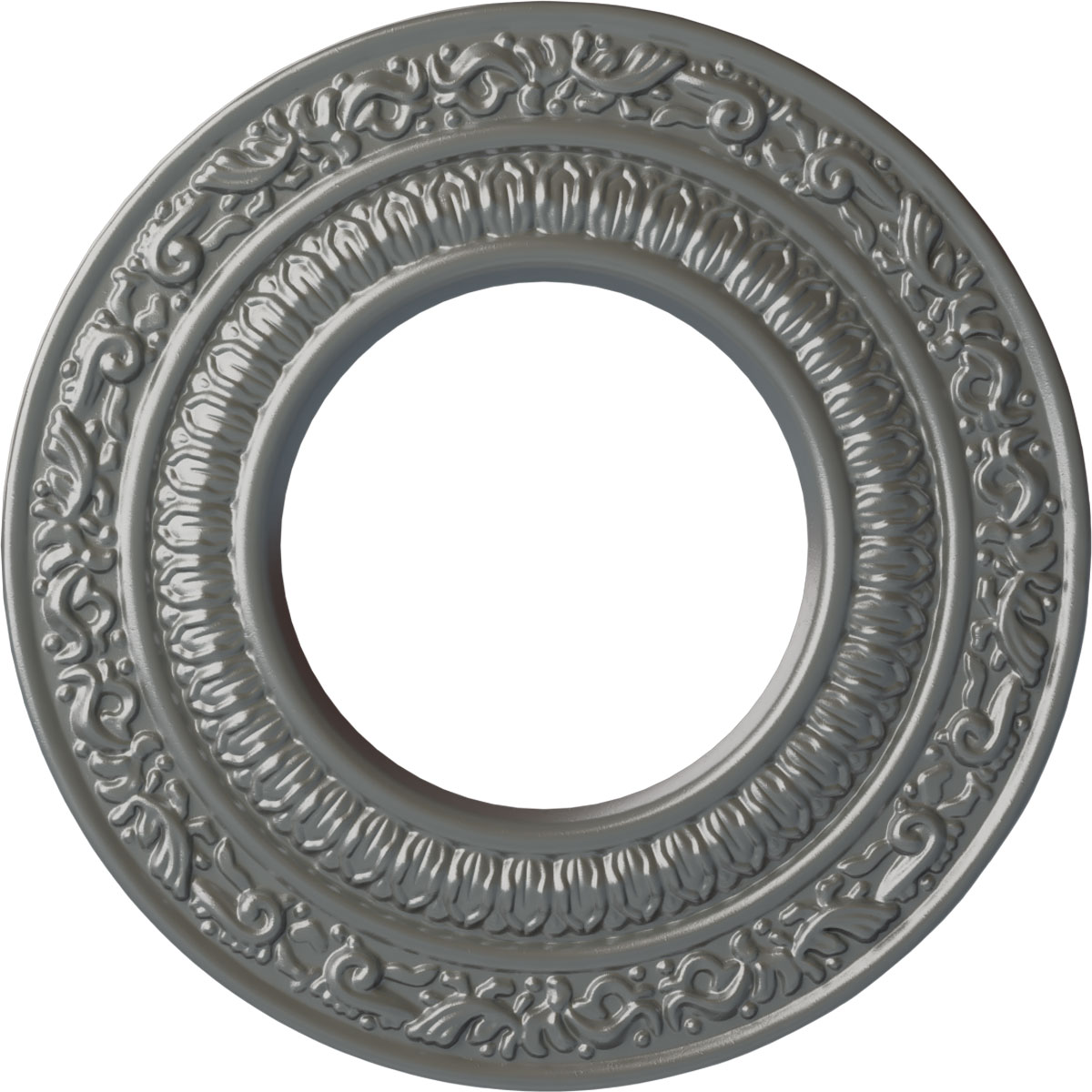 Ekena Millwork CM08ADSLS Andrea 8.125-in W x 8.125-in L Painted Silver Polyurethane Whole Ceiling Medallion