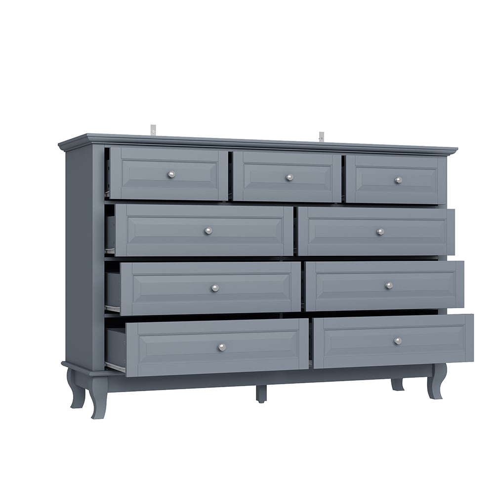  V-KF330075-03 Dresser Chest with 9 Drawers Classic Design and Gold Hardware Available