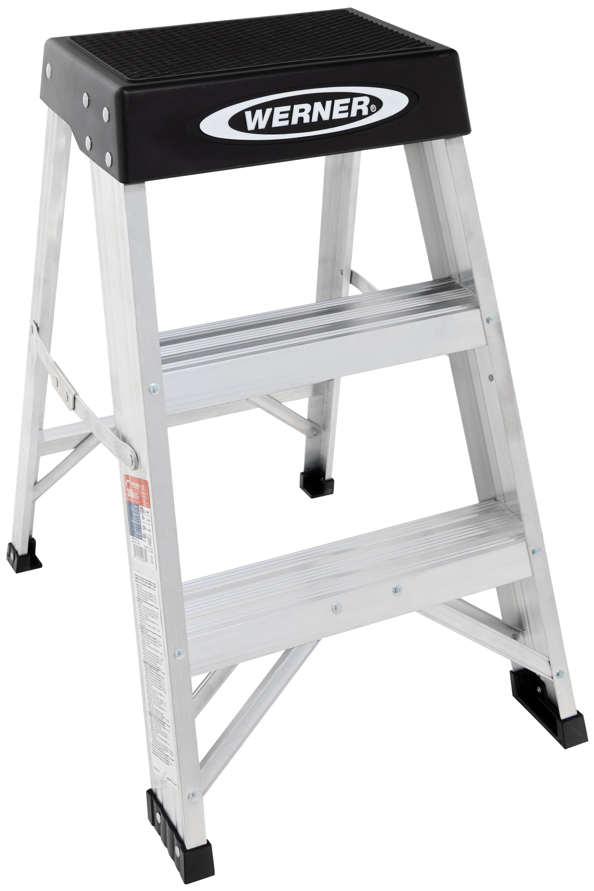 Werner 150B Aluminum 2-ft Type 1A- 300-lb Capacity Step Ladder in the Step Ladders