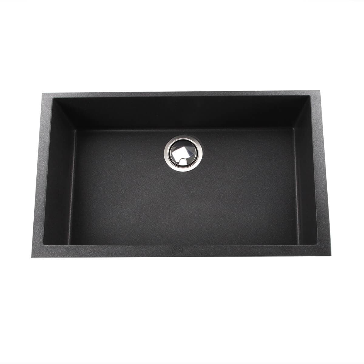 Nantucket  Sinks PR3018-BL Large Single Undermount Granite Composite in Black