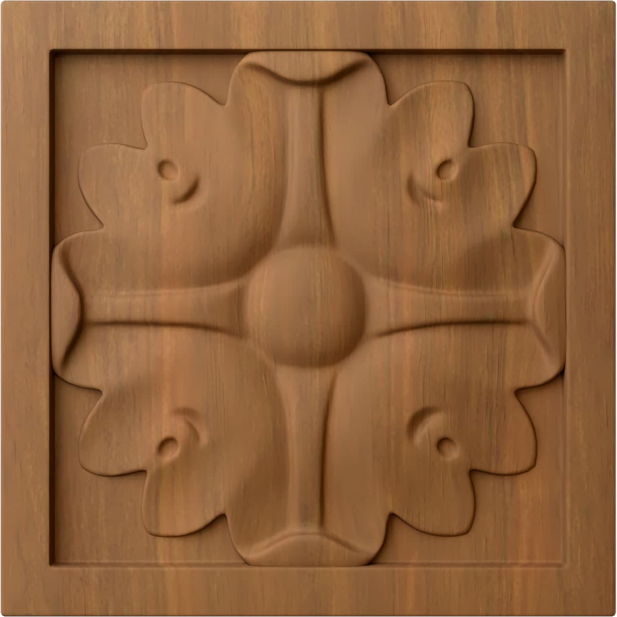 Ekena Millwork ROS03X03X00EDCH Small Edinburgh 3-in x 3-in Square Unfinished Cherry Wood Rosette