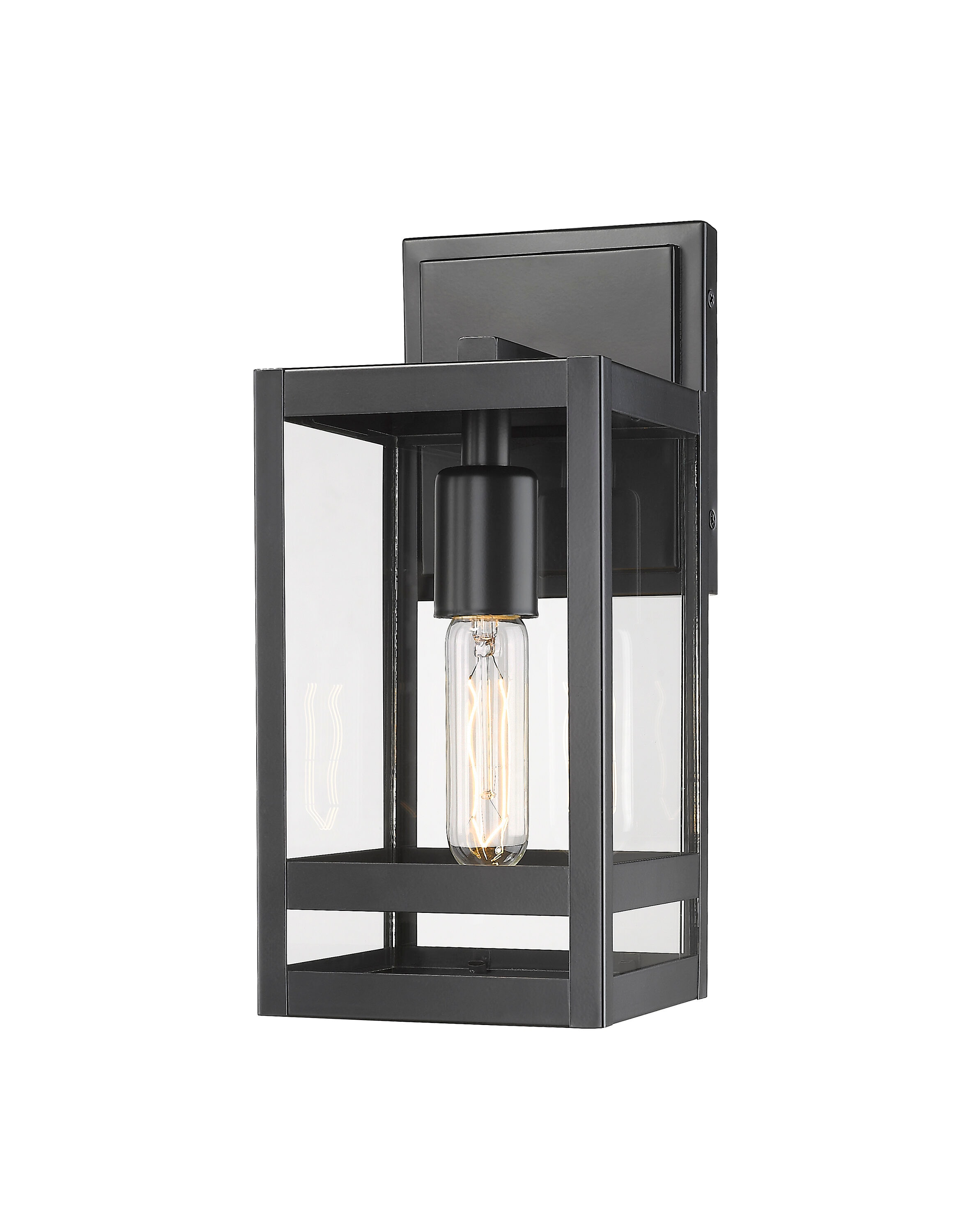 Z-Lite 596S-BK Nuri 1 -Light 13.5-in H Brushed Black Hardwired Outdoor Wall Light