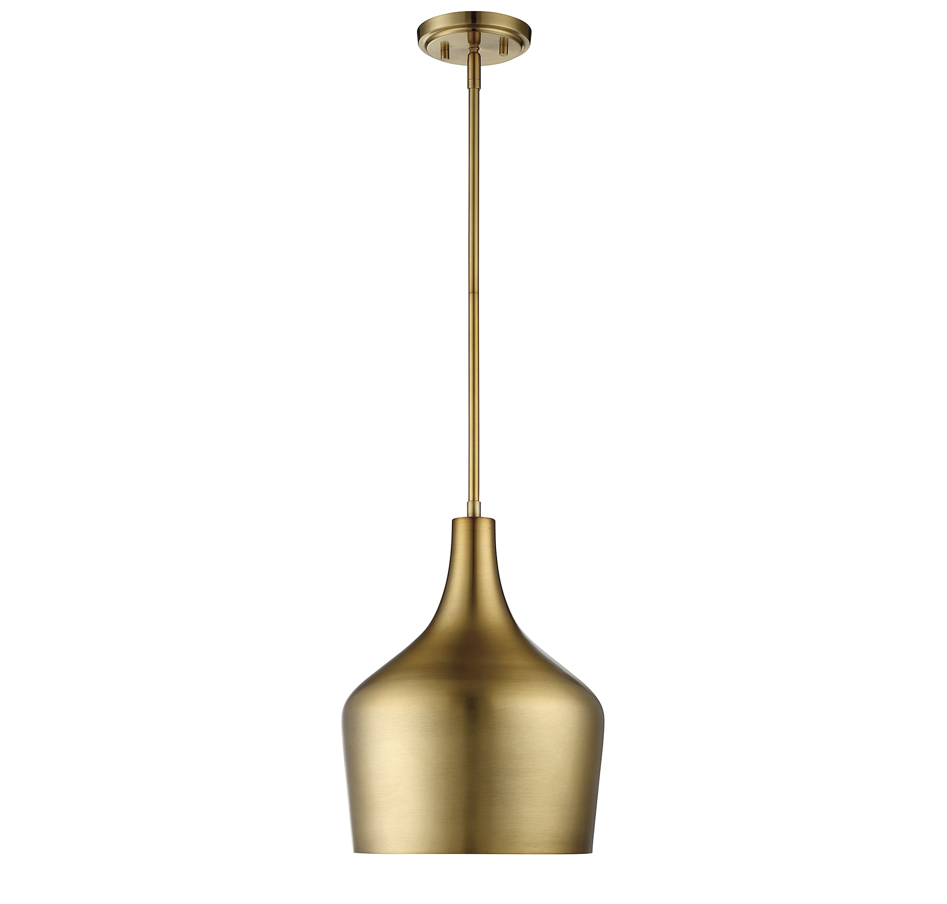 Meridian Lite Trends M70020NB Meridian Natural Brass Modern/contemporary Bell Medium Hanging Pendant light