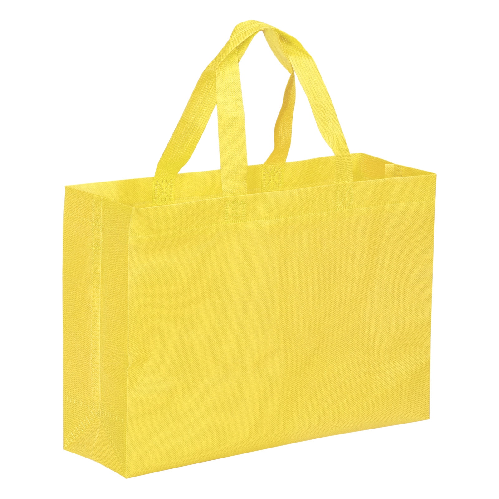 PATIKIL 25x35cm Reusable Gift Bags 10pcs Horizontal Style Non-Woven Grocery Tote Bag for Travel Storage Yellow