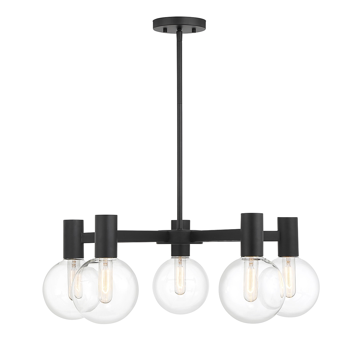 Savoy House Essentials 1-3073-5-89 Wright 5 -Light Matte Black Vintage For Use in Bedrooms, Dining Rooms, Foyers, Kitchens, Living Rooms Chandelier